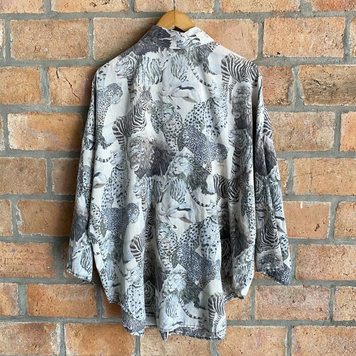 Vintage HOT STUFF Gray Safari Animal Print Shirt Size XL / US 12-14 / IT 48-50 - 2 Thumbnail