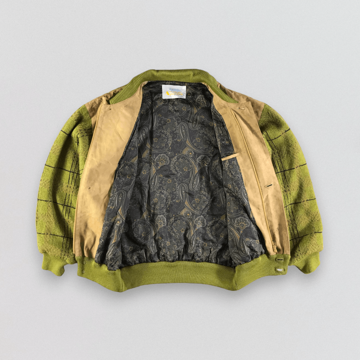 Vintage Aquascutum Bomber Wool Leather Jacket