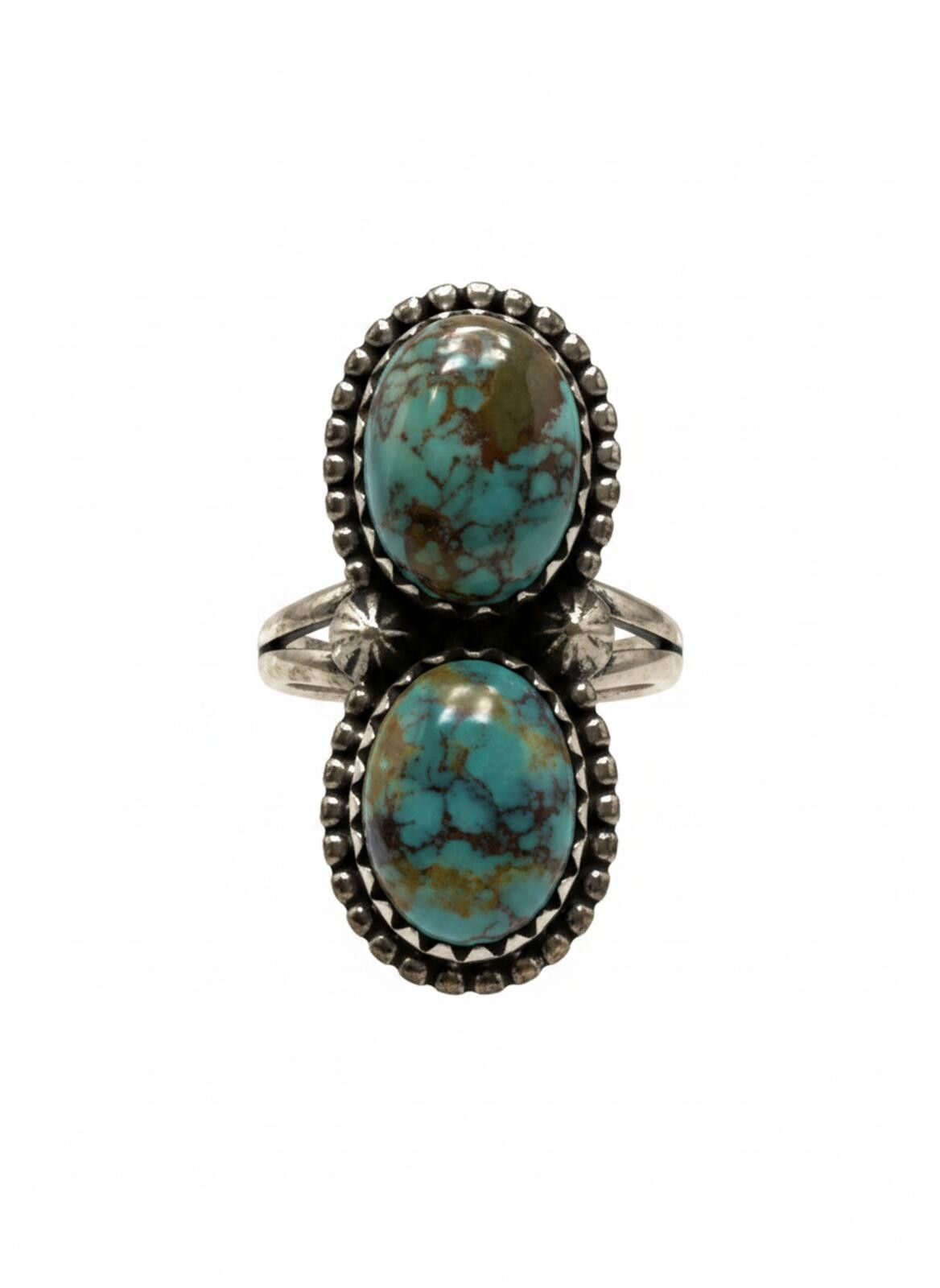 Other Sterling Silver Royston Turquoise Granule Framed Ring Size ONE SIZE - 1 Thumbnail