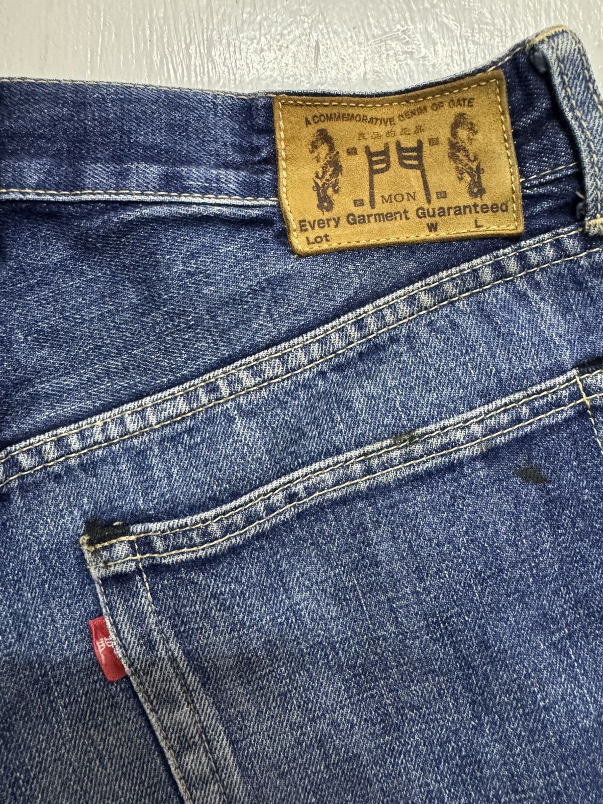 Japanese Brand × Vintage Vintage Japan Mon Denim distress Size US 31 - 6 Thumbnail