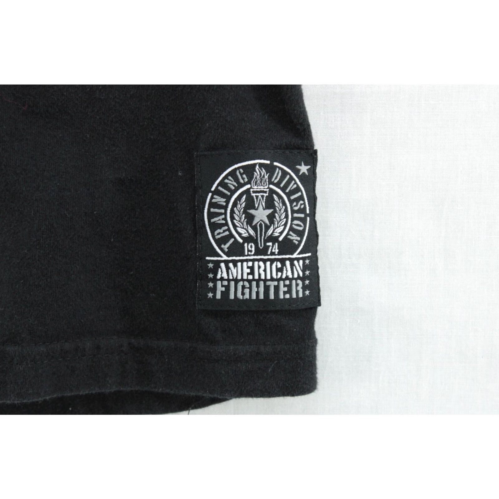 Vintage American Fighter T Shirt Mens 3XL Black Graphic Print Preppy Street Wear Modern Size US XXL / EU 58 / 5 - 5 Thumbnail