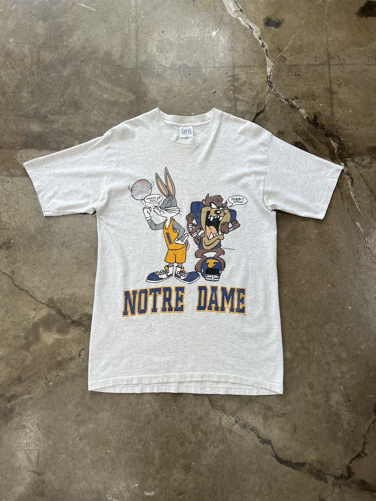 Vintage × Warner Bros Vintage Taz and Bugs Bunny Notre Dame Single Stitch Large Size US L / EU 52-54 / 3 - 2 Thumbnail