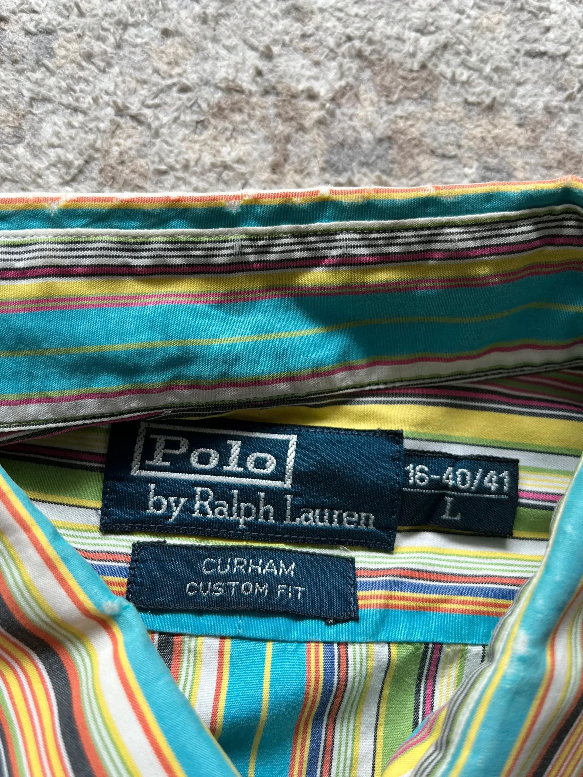 Polo Ralph Lauren Ralph Lauren Curham Custom Fit Sz L Stripped Summer 2000s Size US L / EU 52-54 / 3 - 3 Thumbnail