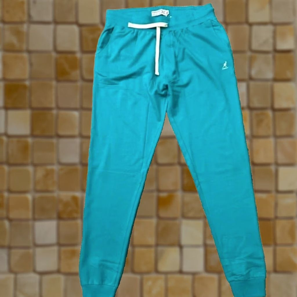 Kangol Kangol Sweatpants New Mens Elastic Waist Tapered Green L Pockets Cotton Blend Activewear Pants Shirt? Size US 33 - 1 Thumbnail