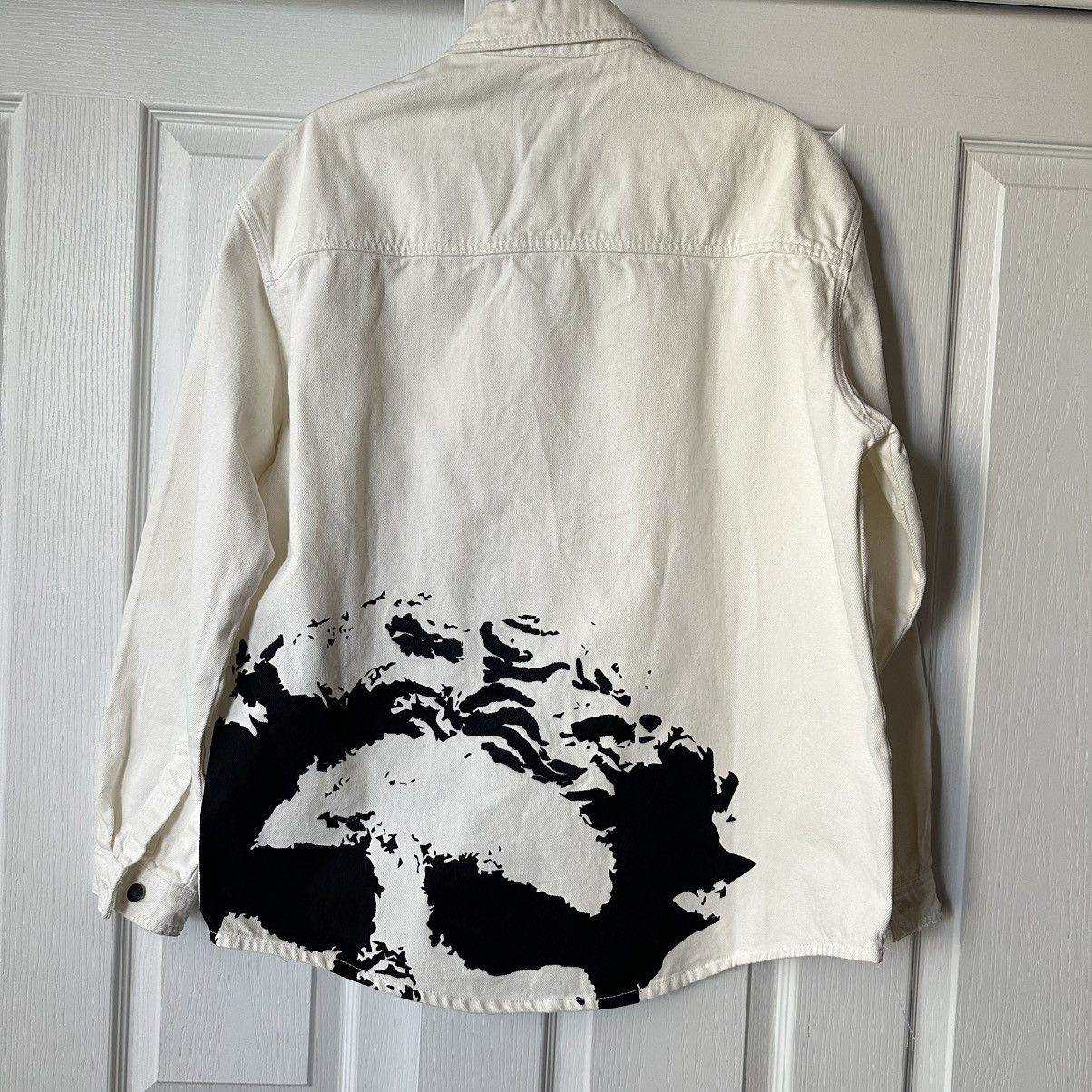 Zara New Zara Embroidered Splatter Denim Overshirt Medium Size US M / EU 48-50 / 2 - 4 Thumbnail