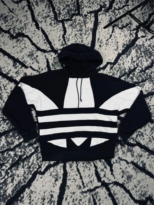 Adidas Adidas hoodie black white logo S 36 Size S / US 4 / IT 40 - 1 Thumbnail