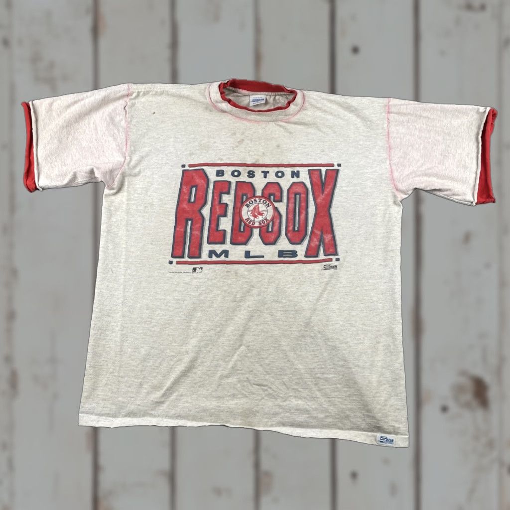 MLB VINTAGE Salem Boston Red Sox MLB Shirt XL Men Red Cotton 90s USA Baseball Classic Short Sleeve Crew Neck Size US XL / EU 56 / 4 - 1 Thumbnail
