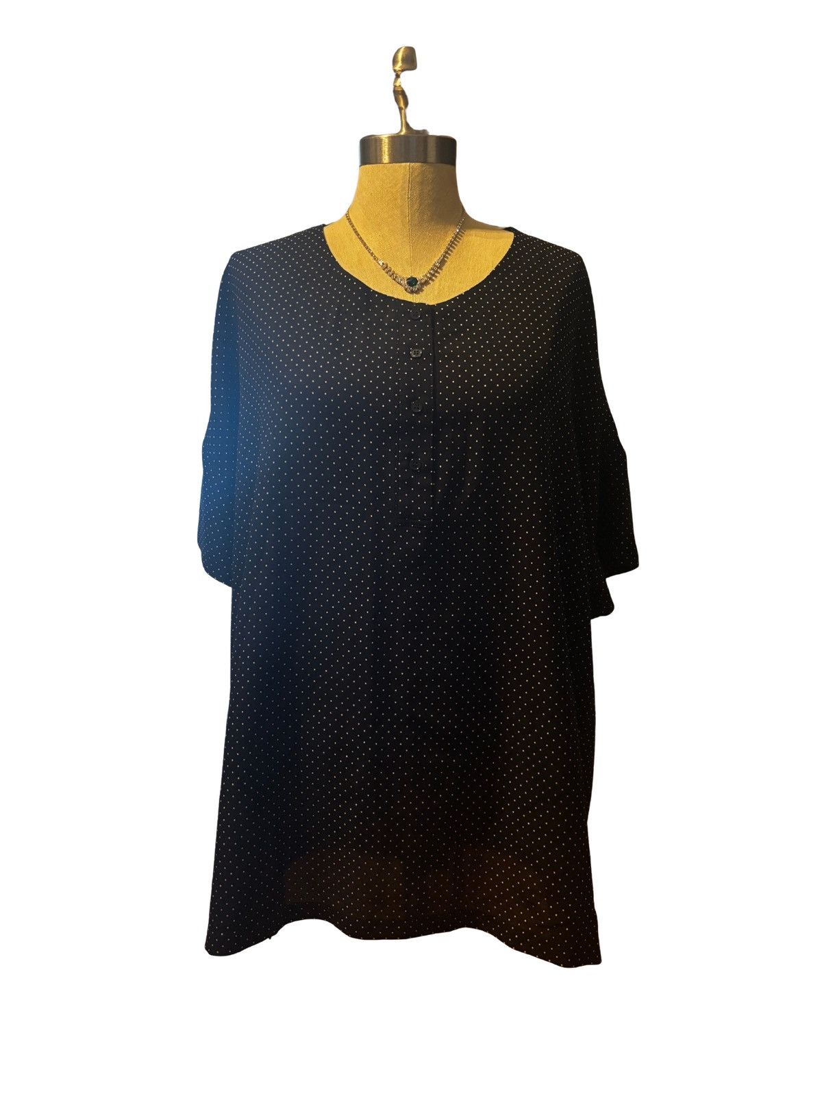 Other Women’s black polka dot Top.wt2616 Size XXL / US 16-18 / IT 52-54 - 1 Thumbnail