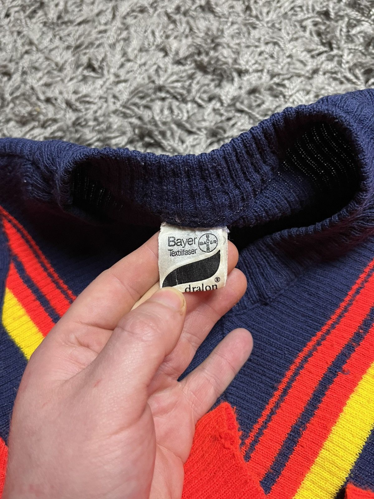 Vintage 70s Vintage West Germany Knit Training Sweater - Pattern Size US M / EU 48-50 / 2 - 7 Thumbnail