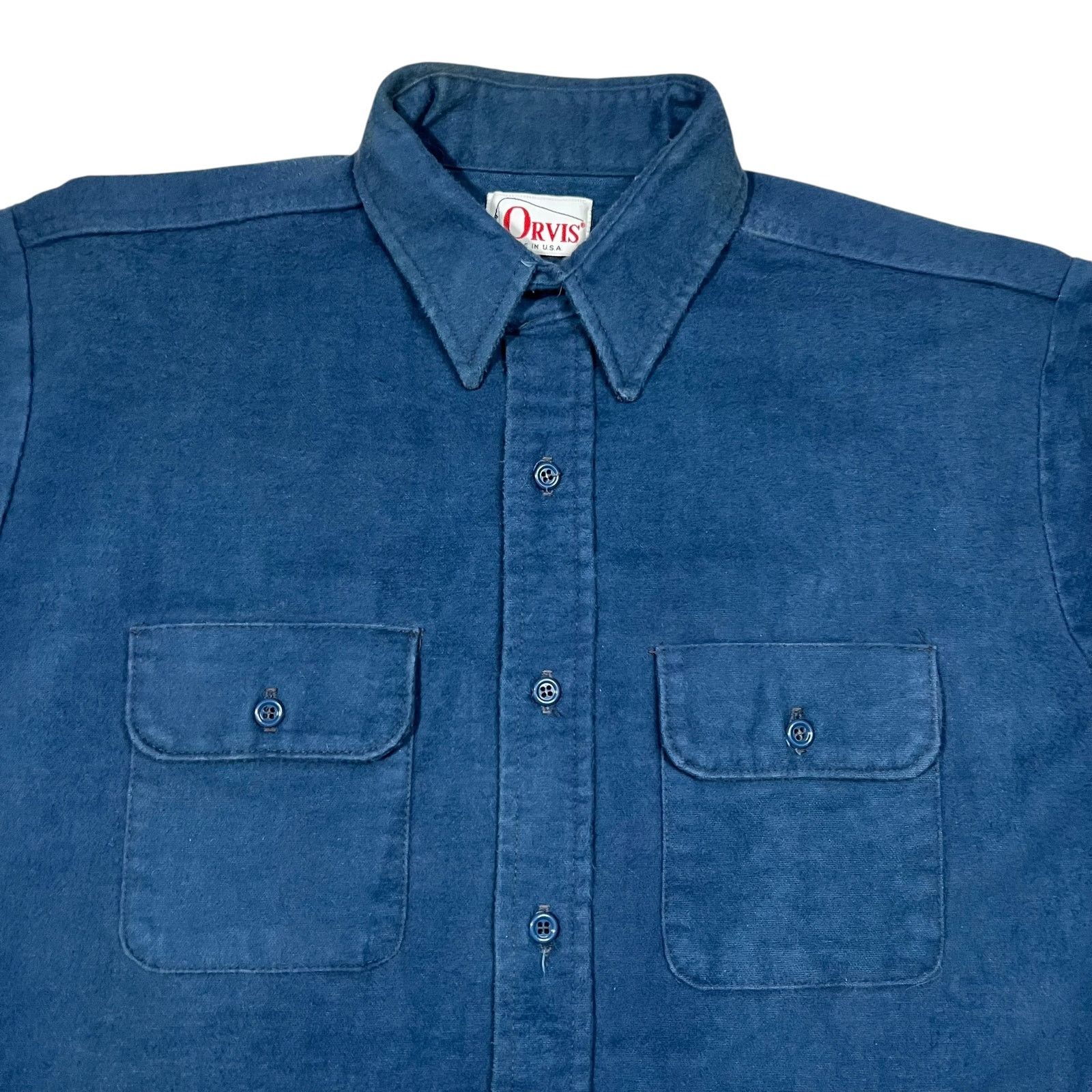 Orvis × Vintage Vintage 80s Orvis blue chamois button up shirt (L) Size US L / EU 52-54 / 3 - 2 Thumbnail