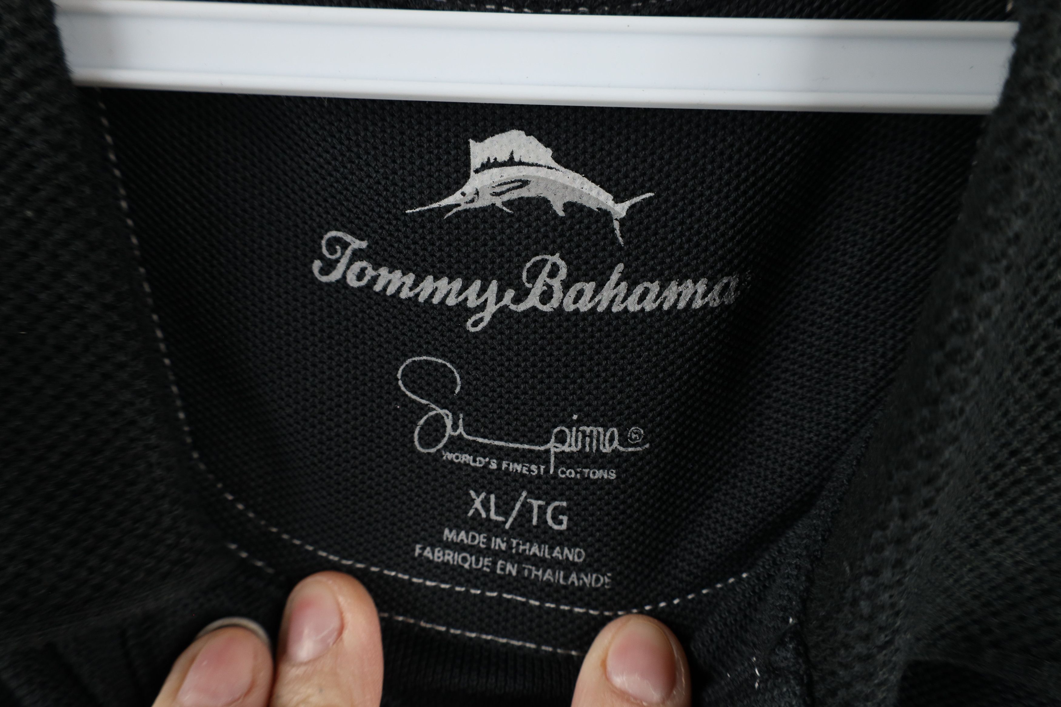 Tommy Bahama × Vintage Tommy Bahama Knit Long Sleeve Collared Polo Shirt Black Size US XL / EU 56 / 4 - 7 Thumbnail