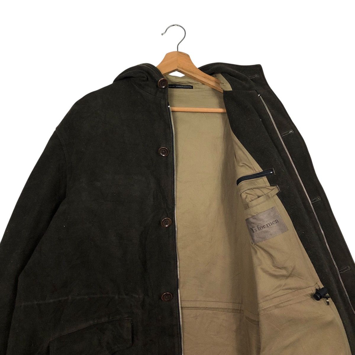 Y's for Men 🔥RICH DARK GREEN VINTAGE LONG OVERCOAT WOOL Y’S FOR MEN Size US L / EU 52-54 / 3 - 14 Thumbnail