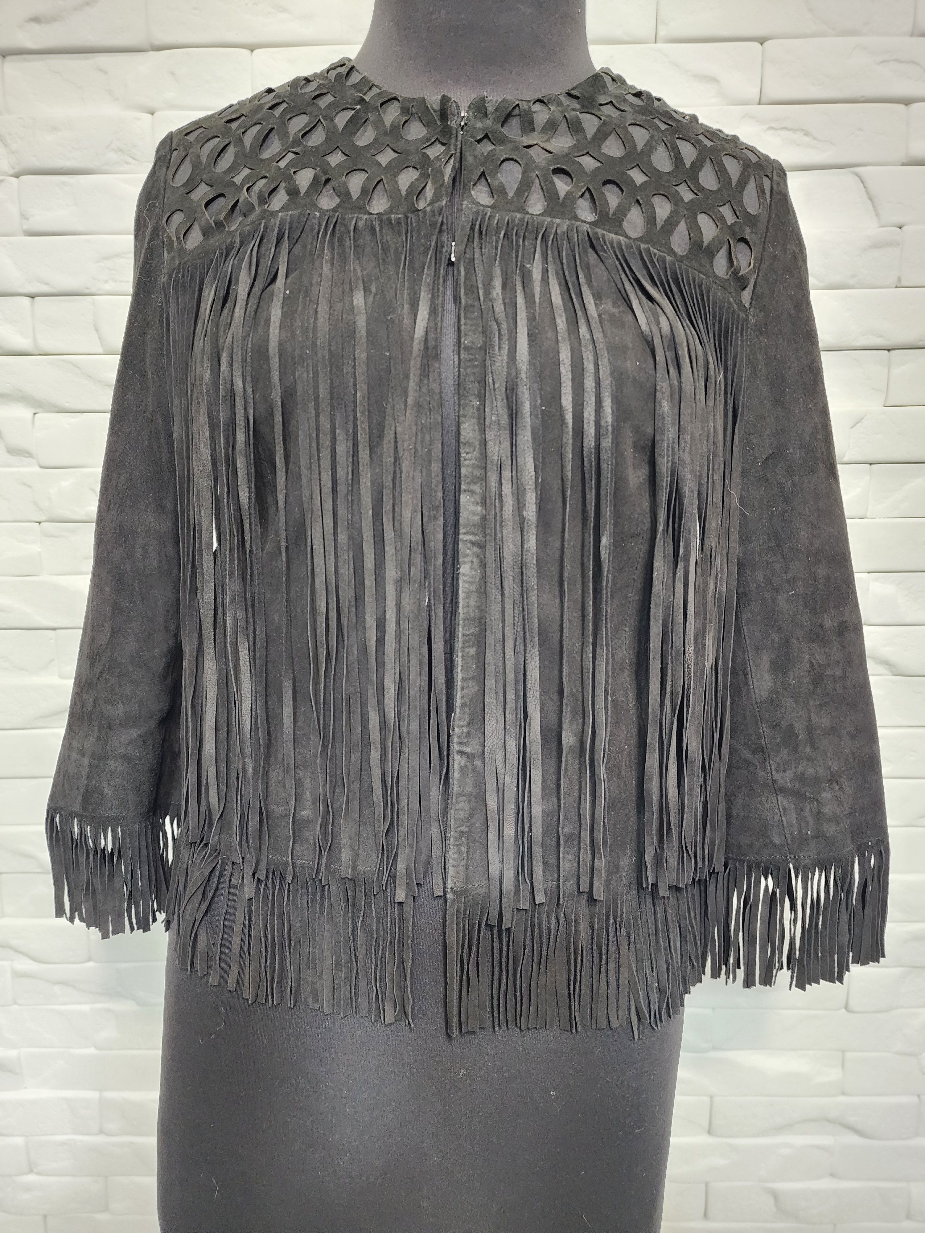 Genuine Leather Black Suede Leather Jacket: Women's Style Size M / US 6-8 / IT 42-44 - 1 Thumbnail