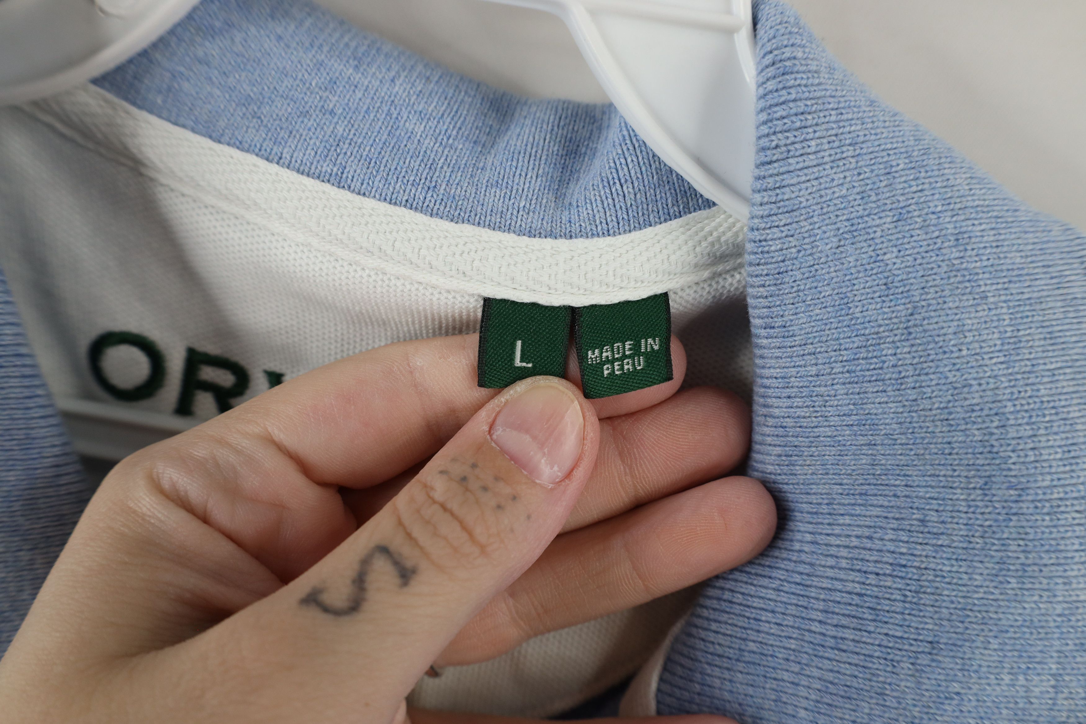 Orvis × Vintage Vintage Orvis Heavyweight Collared Polo Shirt Blue Cotton Size US L / EU 52-54 / 3 - 8 Thumbnail