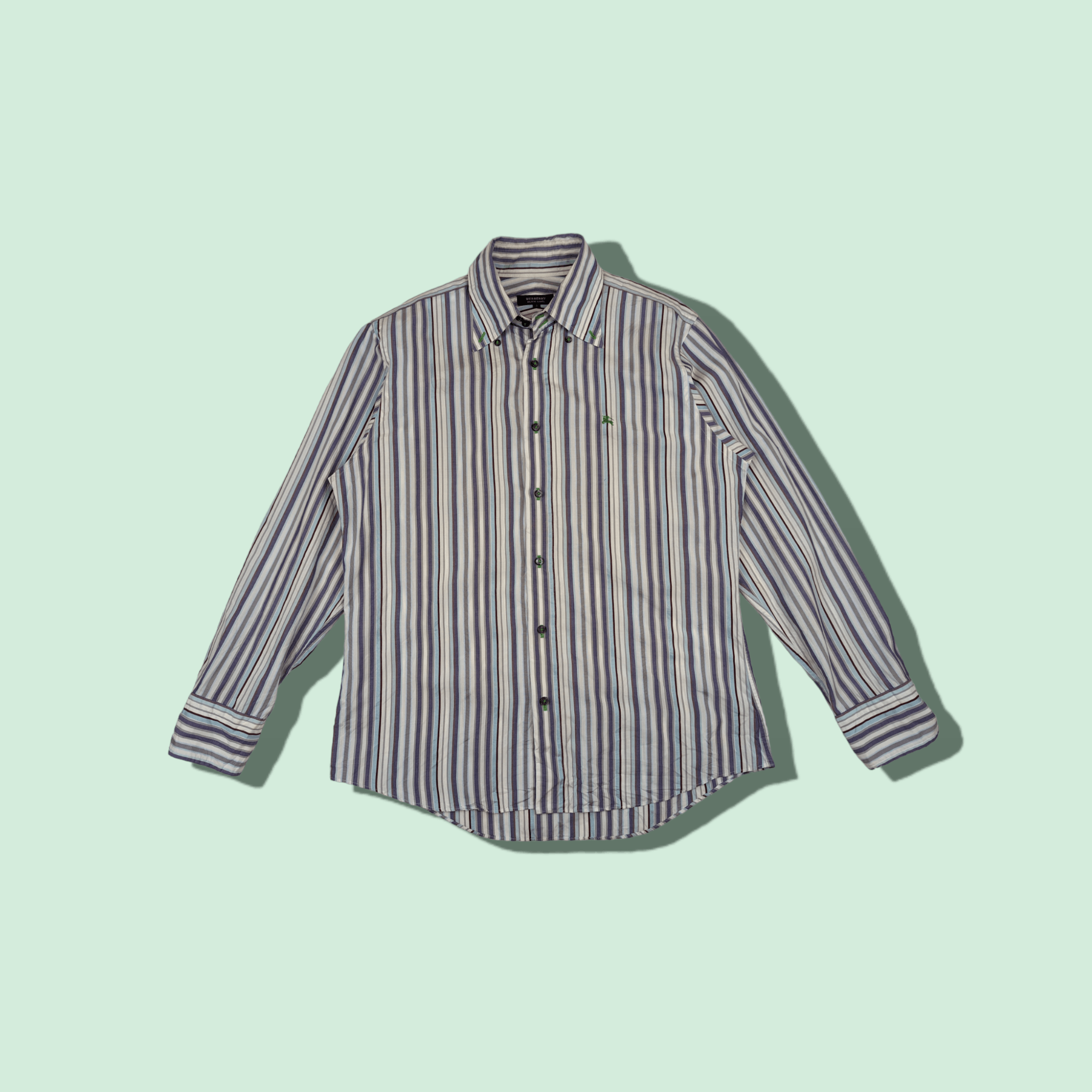 Burberry BURBERRY Striped Button Up Shirt Size US L / EU 52-54 / 3 - 1 Thumbnail