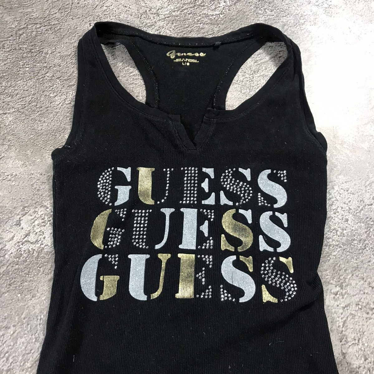 Vintage Vintage Y2K Guess Logo Racerback Tank Top Streetwear Slim L Size L / US 10 / IT 46 - 2 Thumbnail