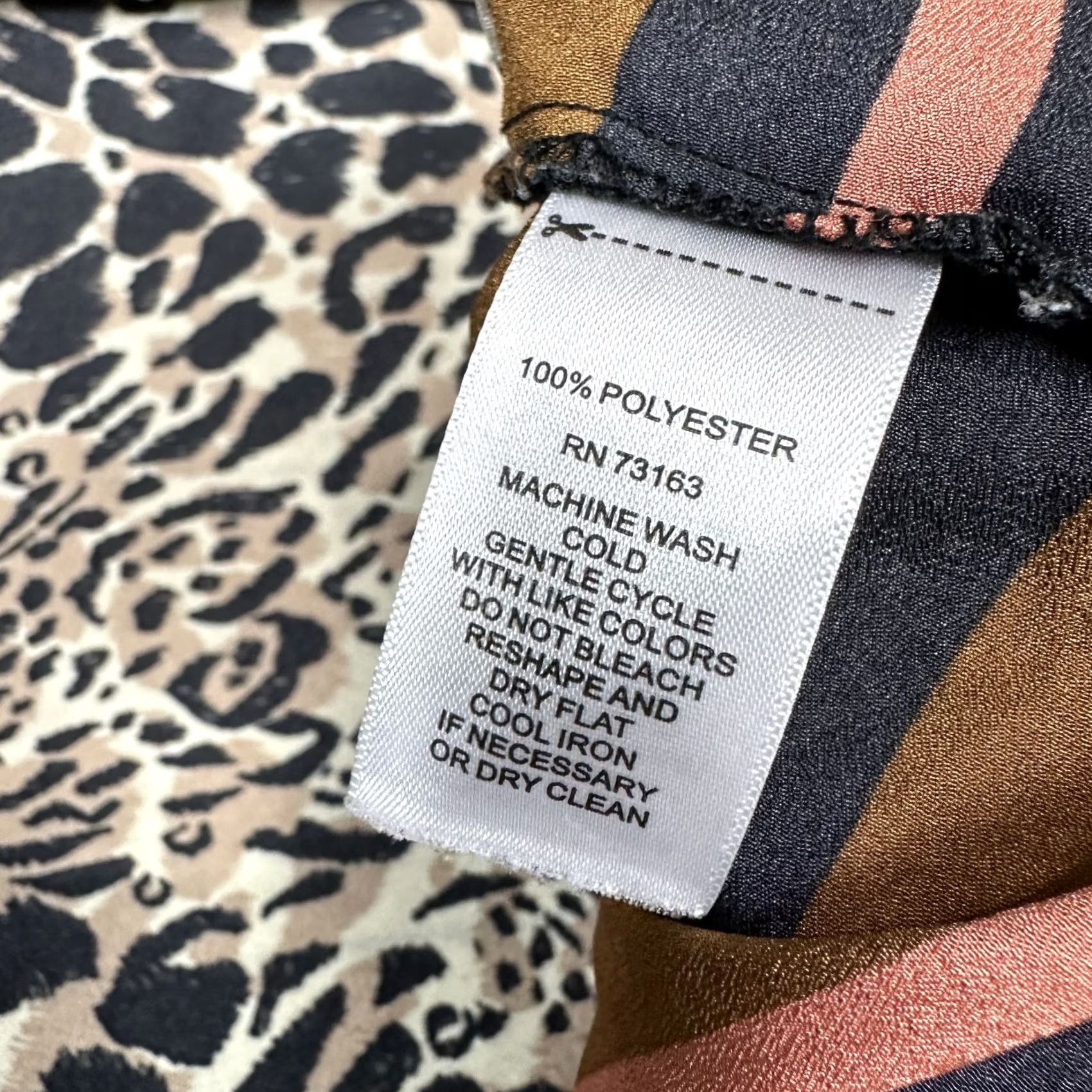 Melissa Melissa Paige Women's Brown Leopard Print Relaxed Shirt Top Blouse Sz S/M Size S / US 4 / IT 40 - 5 Thumbnail