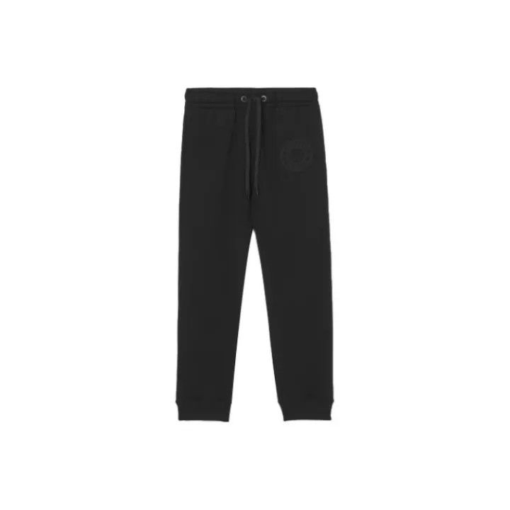 Burberry Burberry Black Cotton Logo Sweatpants for Women 0079 Size 27" / US 4 / IT 40 - 1 Thumbnail