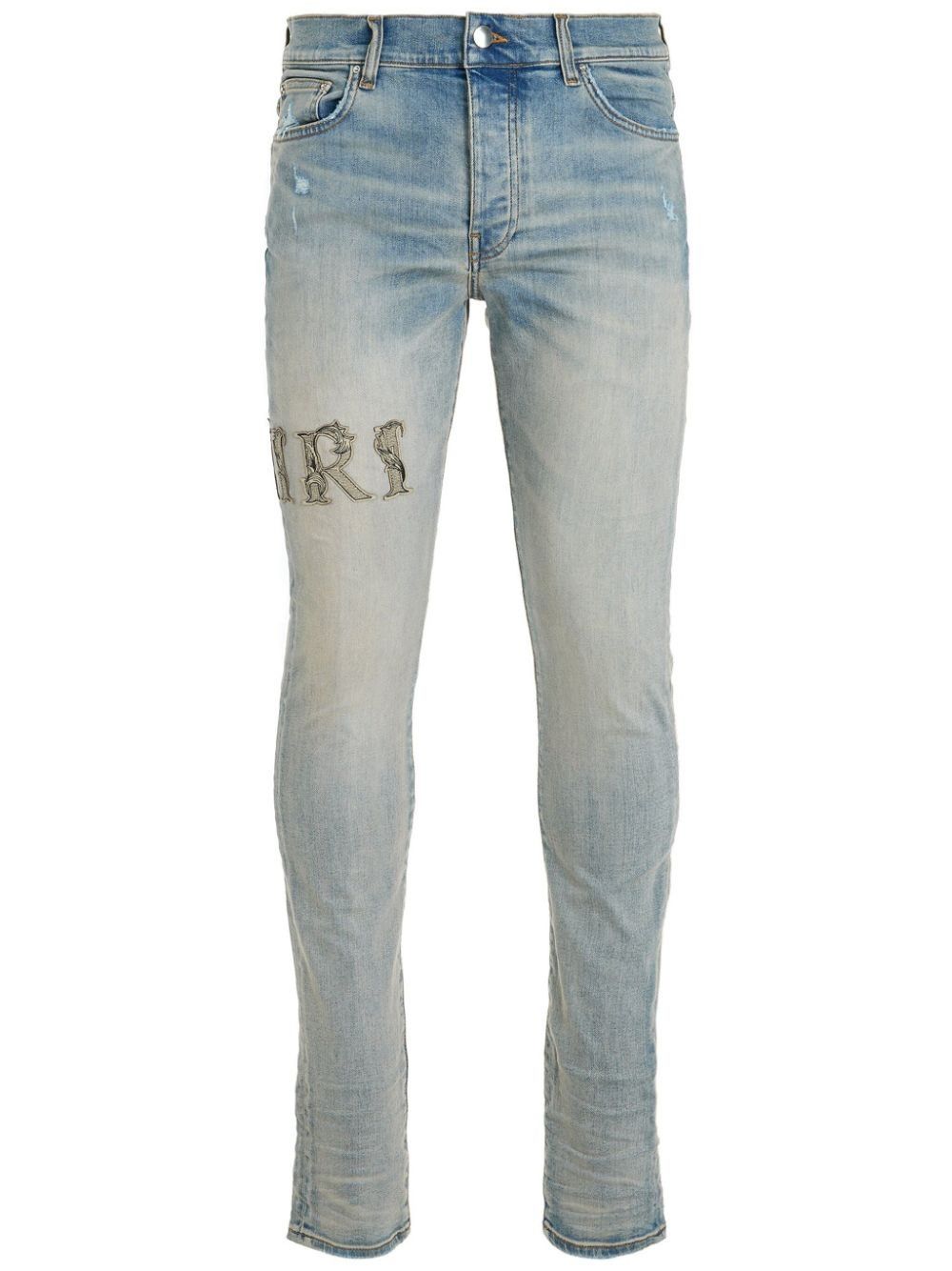 Amiri o1s1wg110525 Baroque-Logo Jeans in Blue Size US 30 / EU 46 - 1 Thumbnail