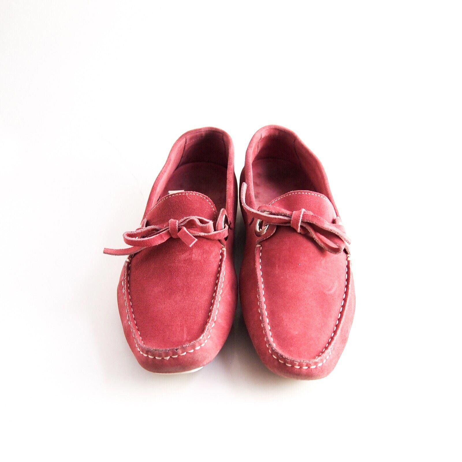 Tod's Bally Deandra Driving Loafers Red Suede EU 39.5 US 9 Size US 9 / IT 39 - 1 Thumbnail