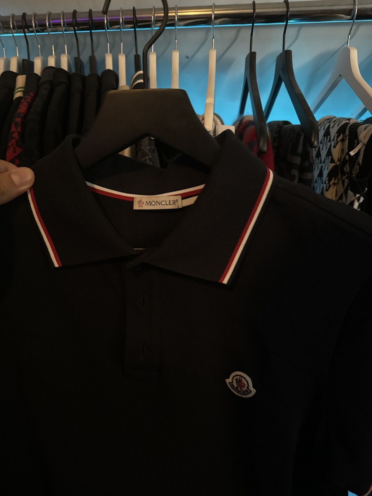 Moncler Navy Blue Moncler Polo Size US M / EU 48-50 / 2 - 3 Thumbnail