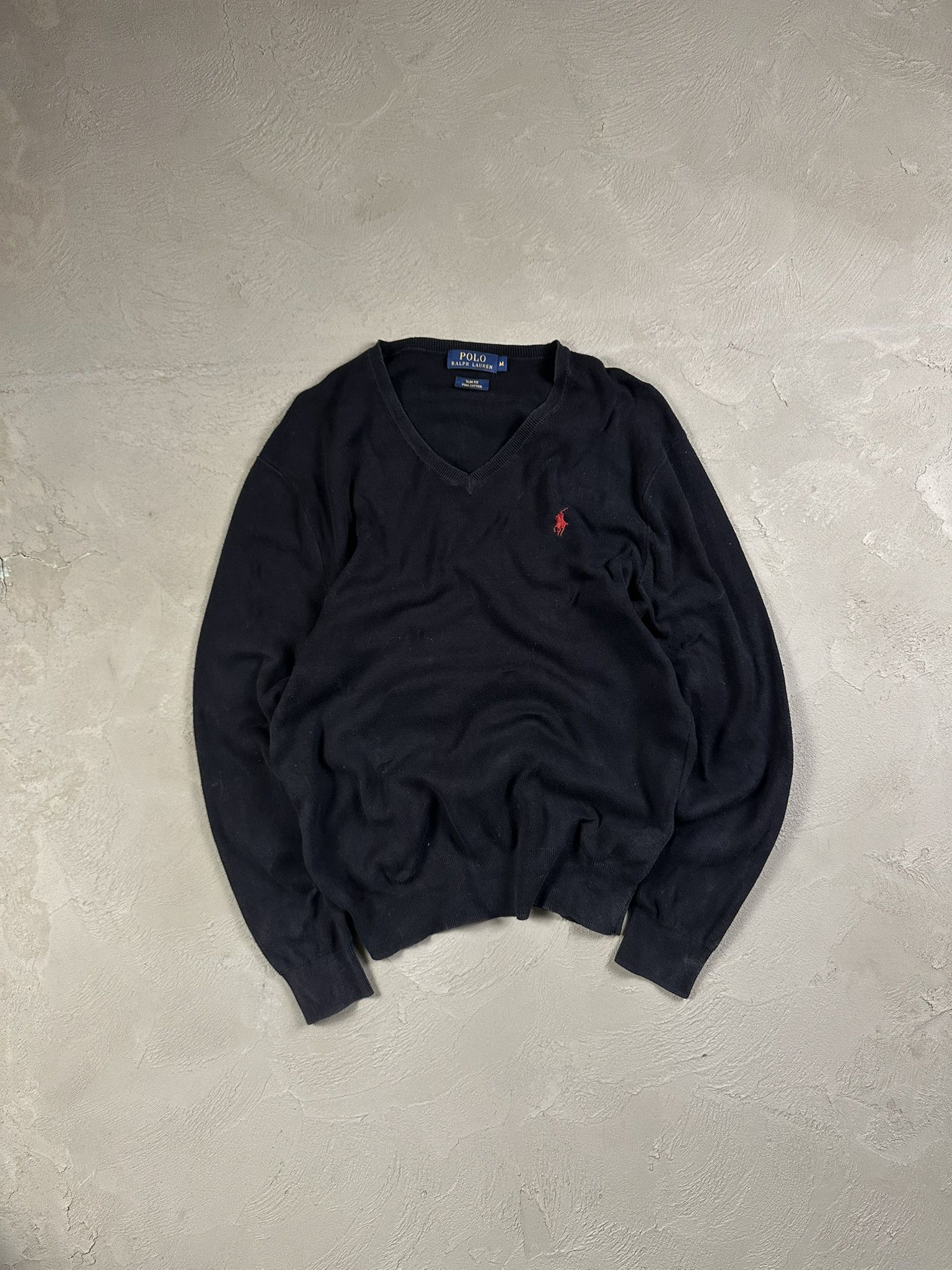 Polo Ralph Lauren Polo Ralph Lauren Logo Cotton V-neck Boxy Sweater Size US L / EU 52-54 / 3 - 1 Thumbnail
