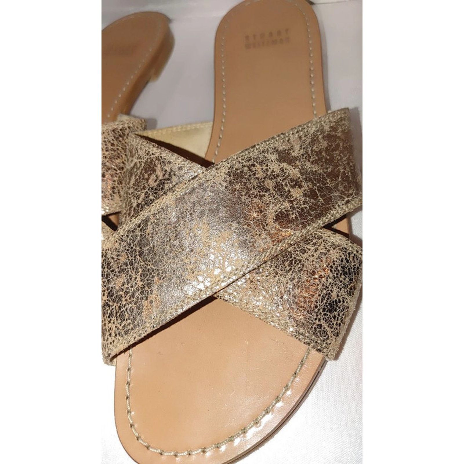 Stuart Weitzman Stuart Weitzman Byway Leather Slides Size 8 Size US 8 / IT 38 - 4 Thumbnail