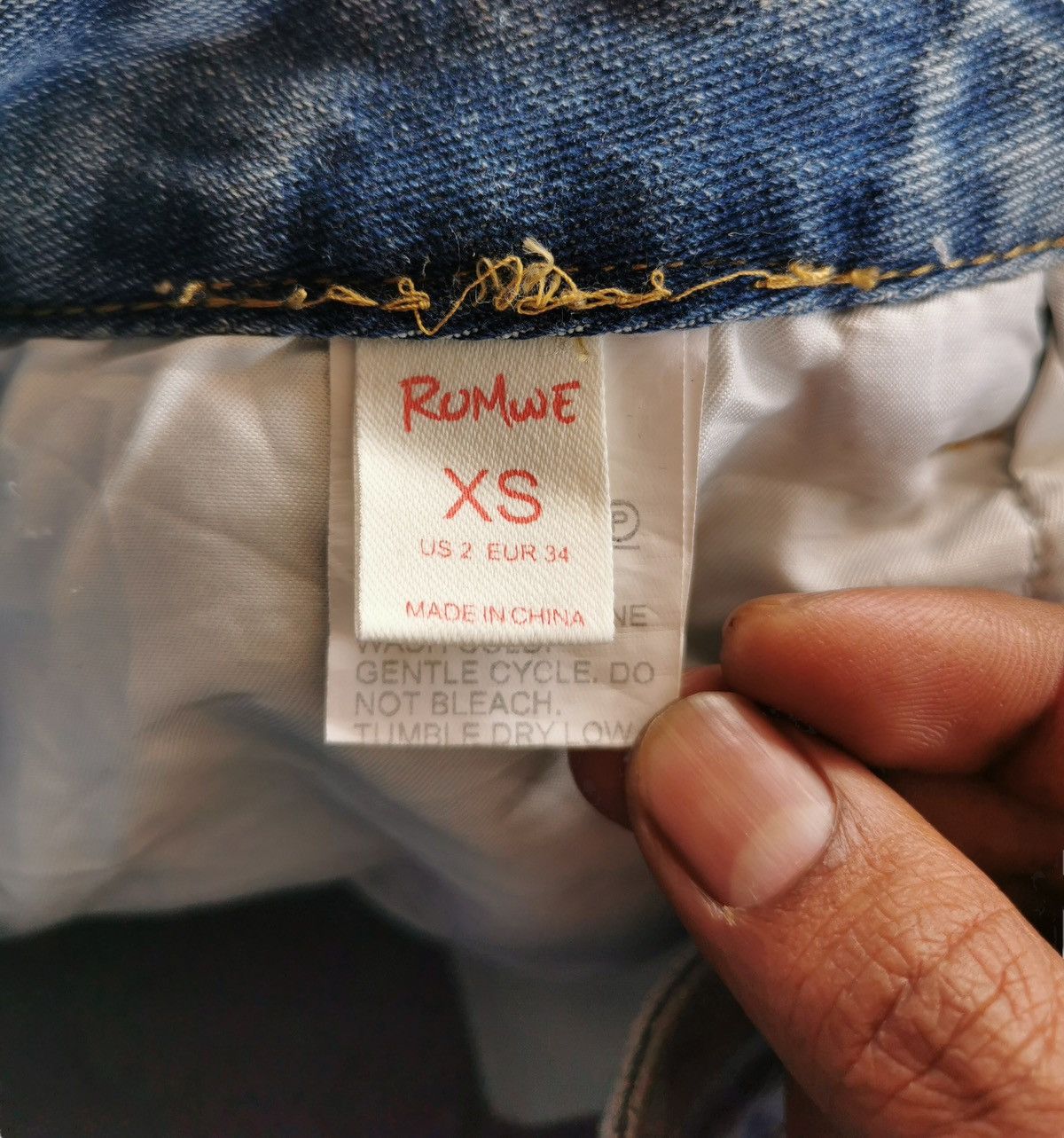 Kapital ROMWE Y2K Distressed Patchwork Shredded Jeans Cyber Grunge Size 27" / US 4 / IT 40 - 8 Thumbnail