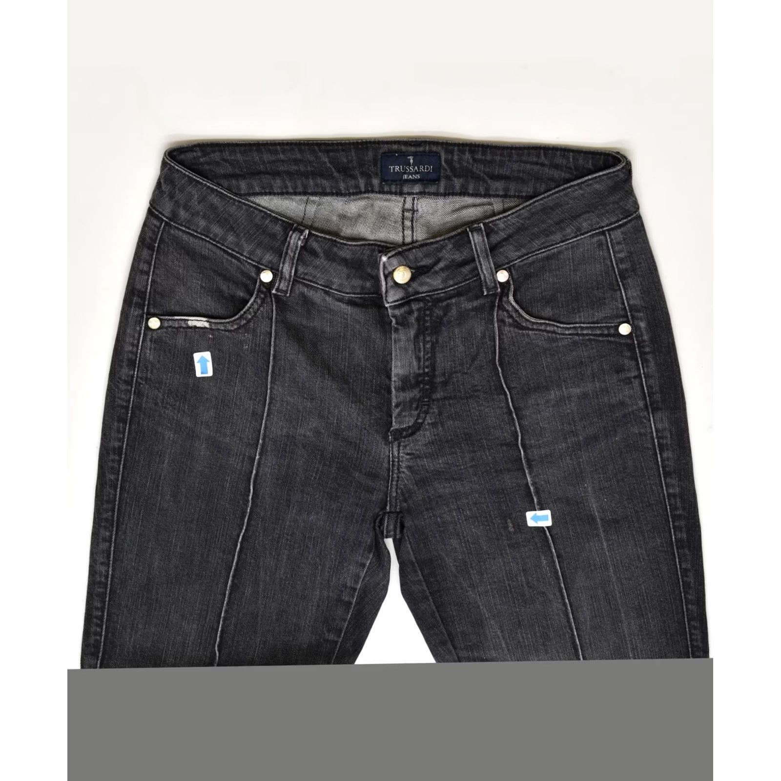 Trussardi TRUSSARDI Womens Straight Jeans Black Cotton W27 L27 Size 27" / US 4 / IT 40 - 3 Thumbnail