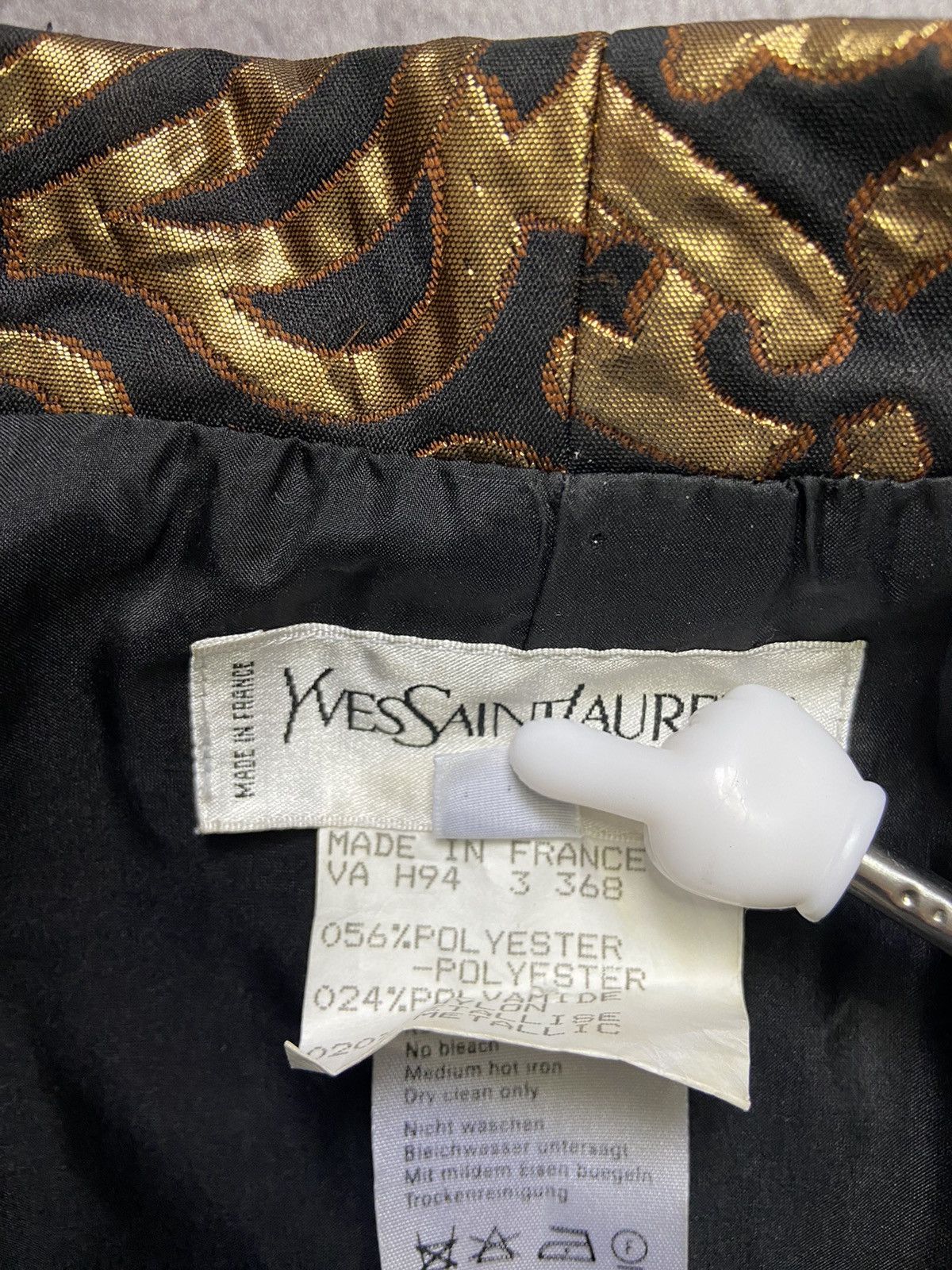 Yves Saint Laurent Yves Saint Laurent Variation Gold Jacquard Pattern Blazer Size XL / US 12-14 / IT 48-50 - 8 Thumbnail