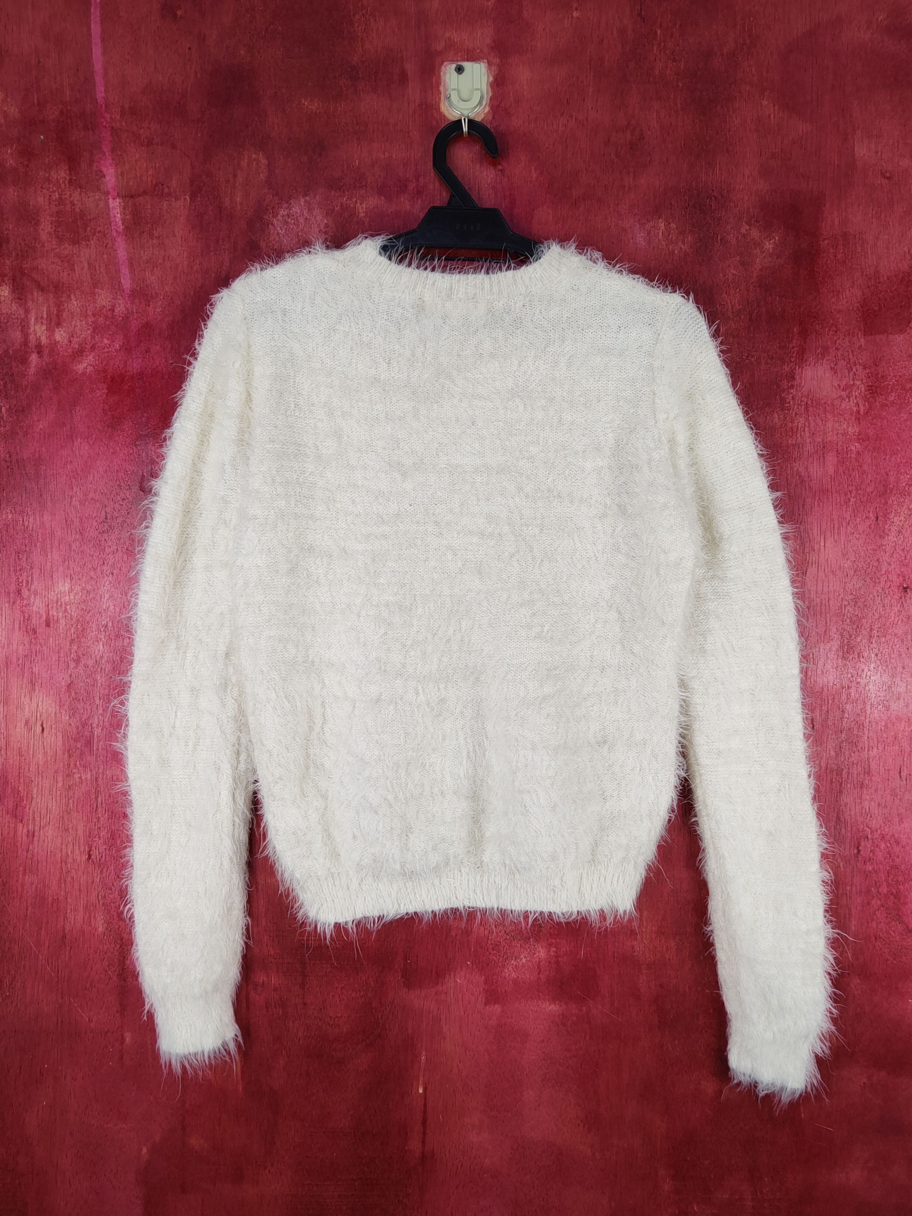 Homespun Knitwear Grove Ivory Shag Shaggy Fur Mohair Knitwear #S2060 Size M / US 6-8 / IT 42-44 - 7 Thumbnail