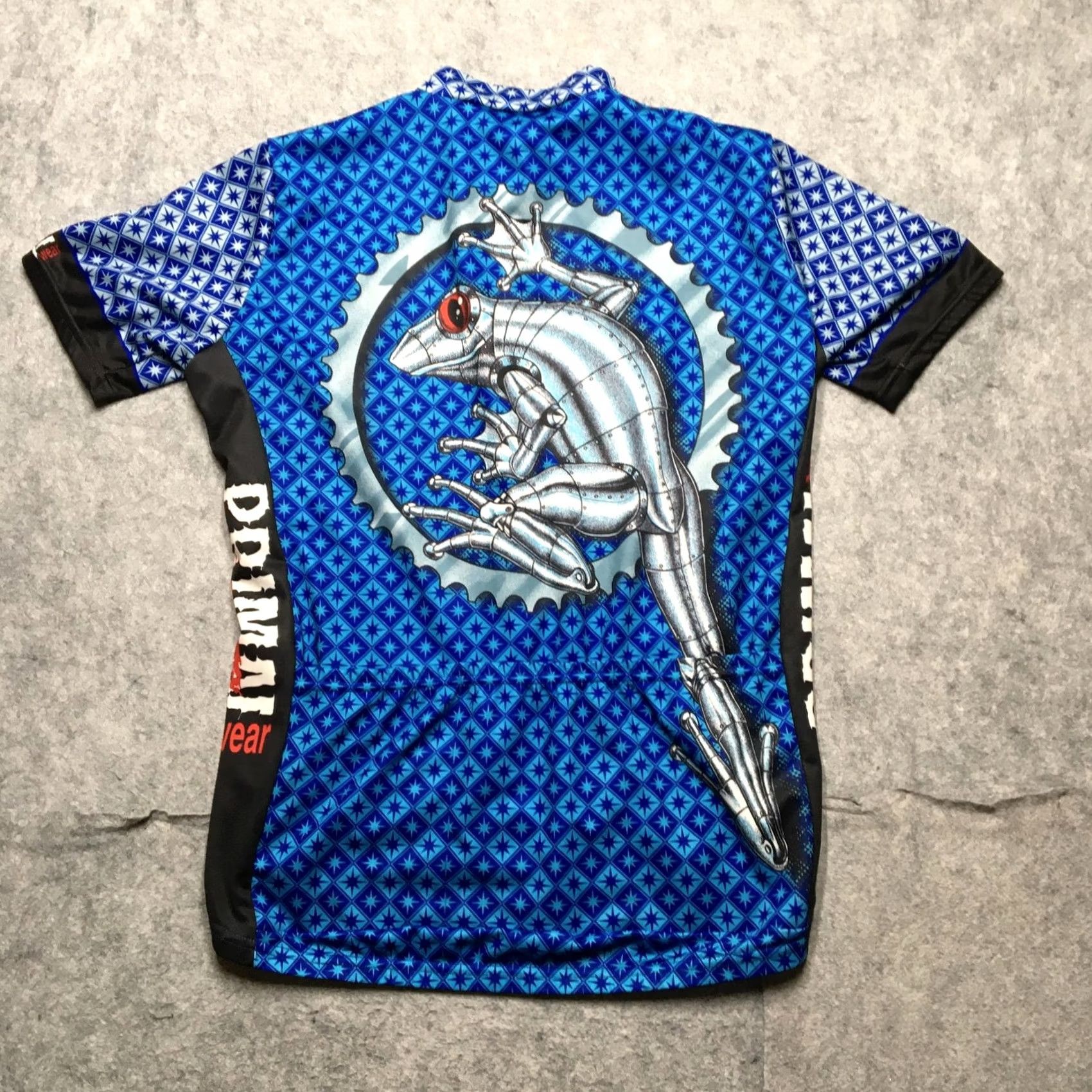 Vintage VINTAGE Primal Wear Cycling Jersey Mens L Blue Coolmax Robo Lizard Gecko Made USA Size US L / EU 52-54 / 3 - 7 Thumbnail