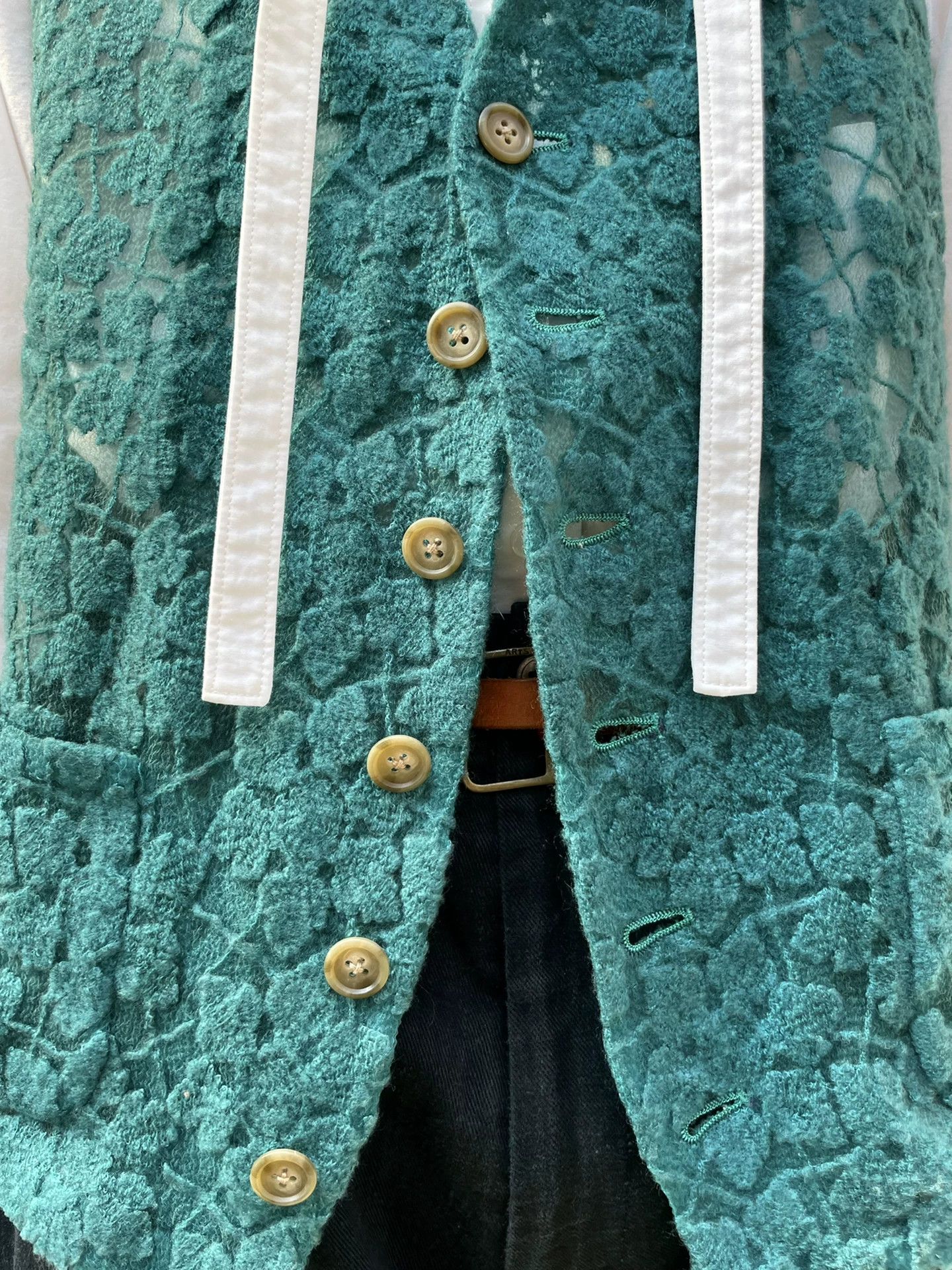 Yohji Yamamoto YOHJI YAMAMOTO 1992ss Teal Openwork Knit Vest M Size US M / EU 48-50 / 2 - 9 Thumbnail