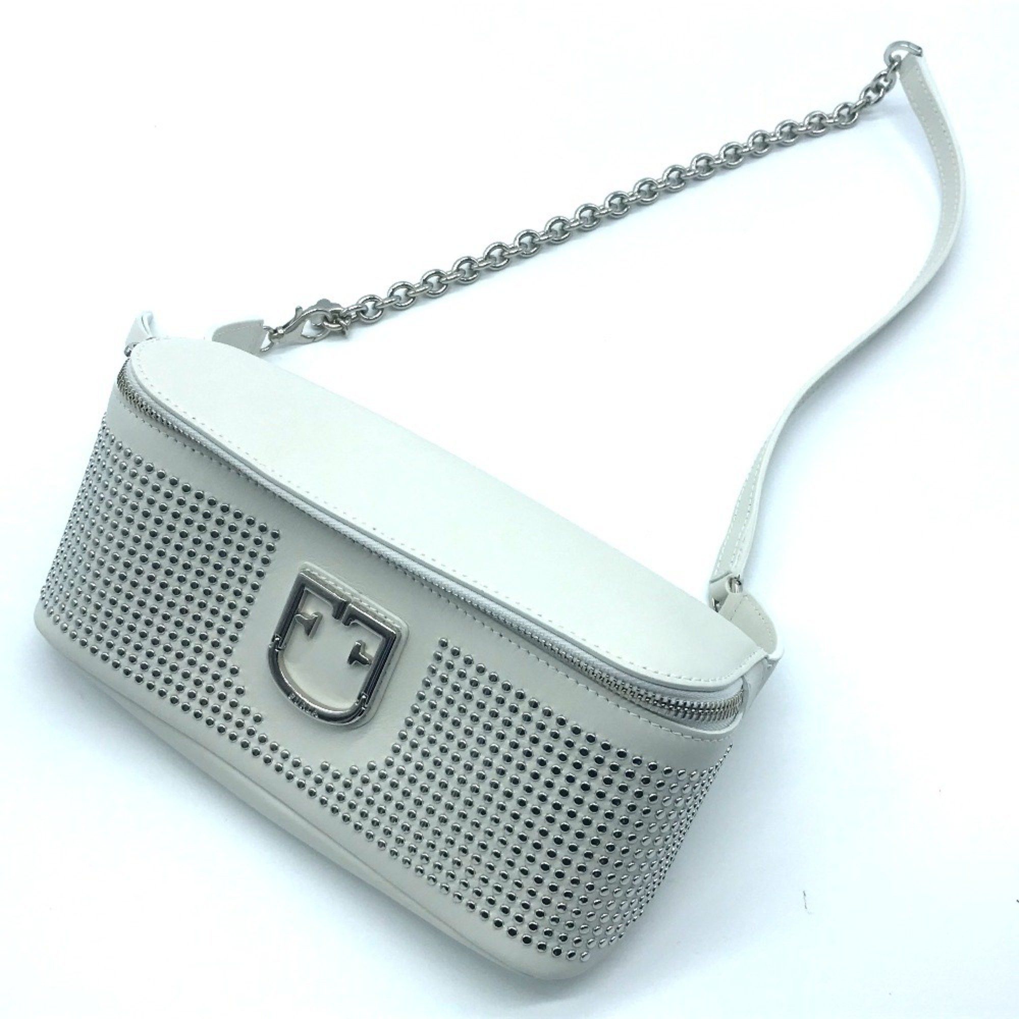 Furla FURLA Studded Isola Chain Waist Bag Body Leather Women's White x Size ONE SIZE - 1 Thumbnail