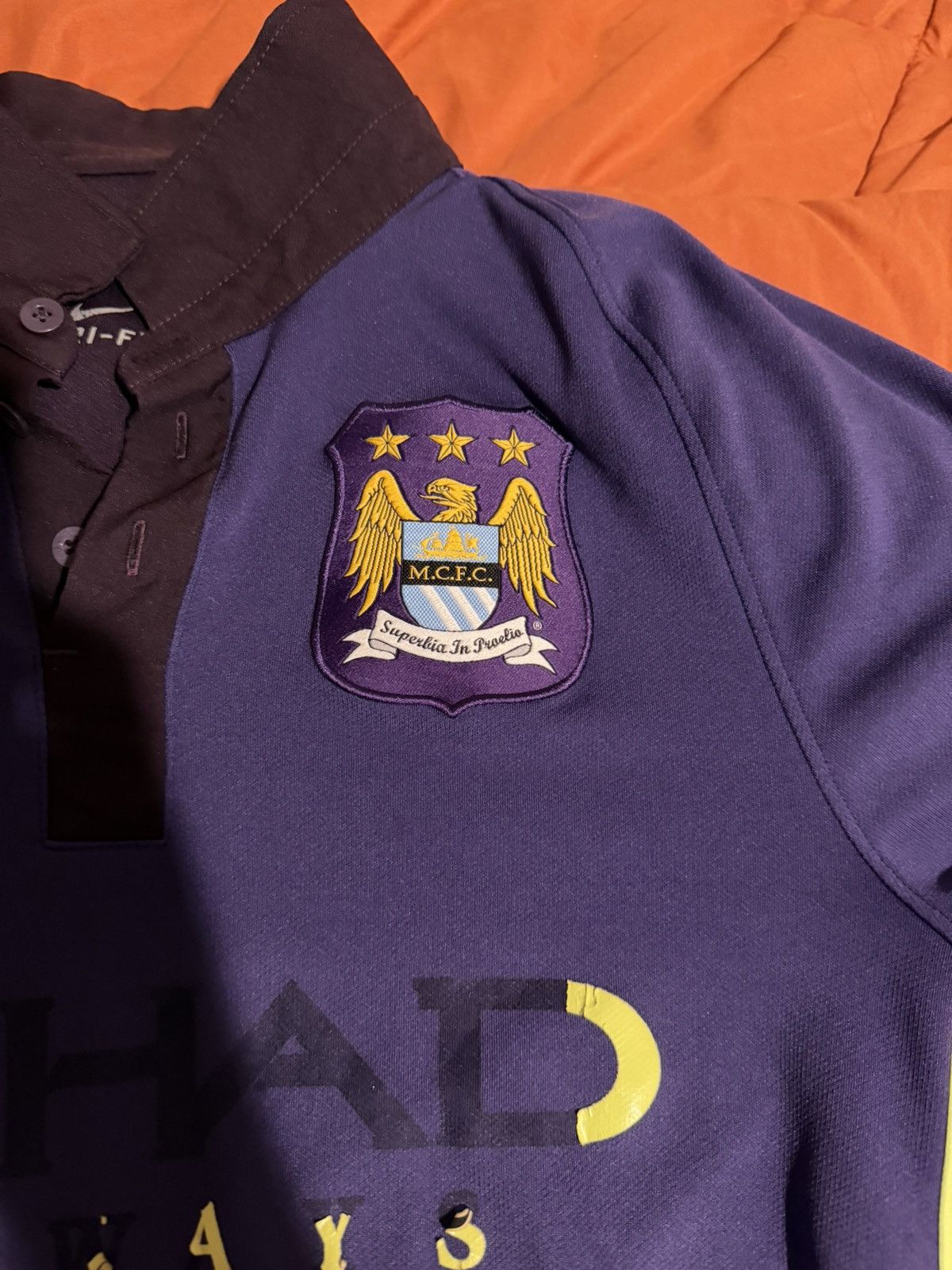 Nike Nike Manchester City 2014 Away Polo Jersey Dri-FIT Etihad Size US S / EU 44-46 / 1 - 2 Thumbnail