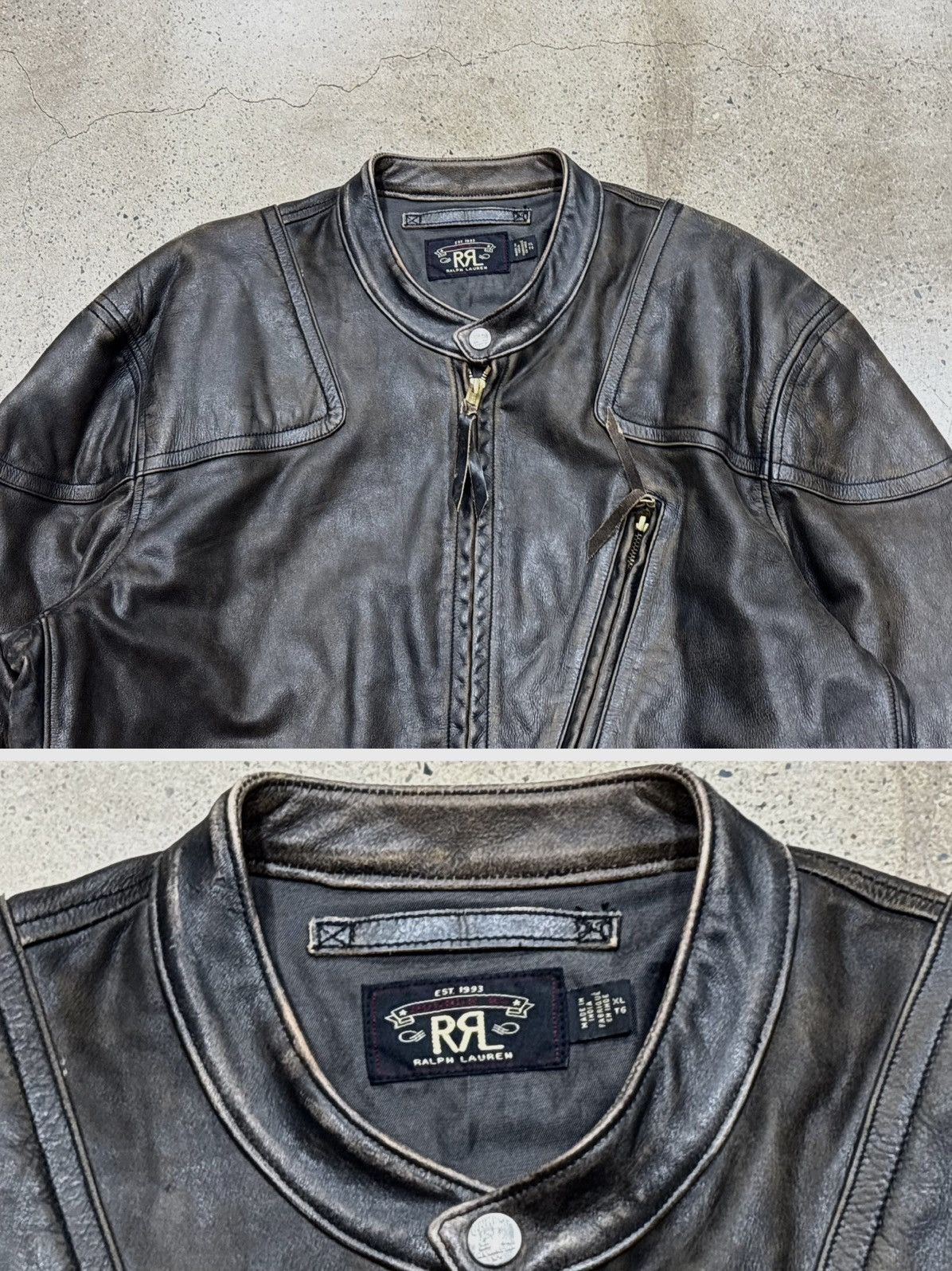 RRL Ralph Lauren Double RL RRL Leather Moto Jacket，size XL Size US XL / EU 56 / 4 - 4 Thumbnail