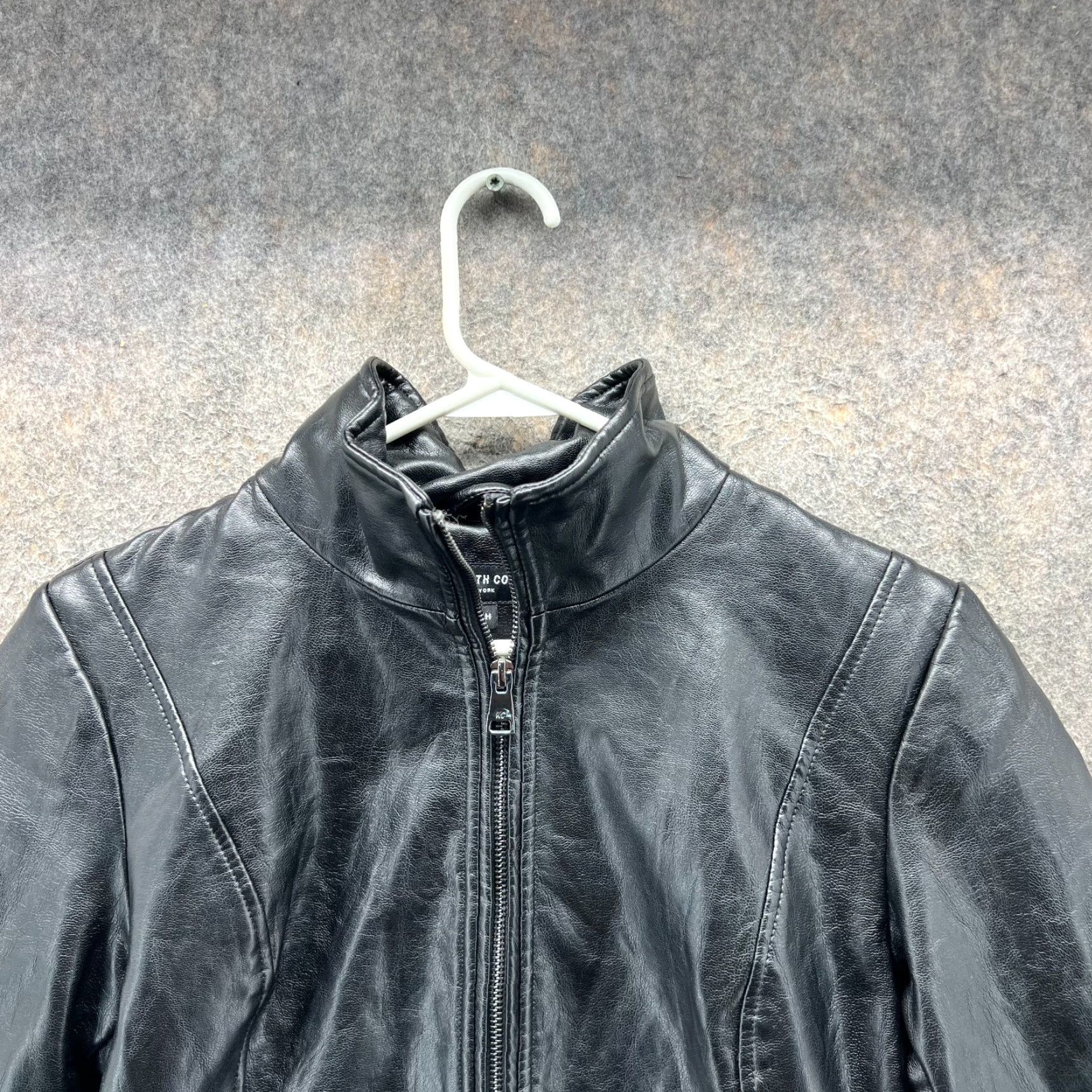 Kenneth Cole KENNETH COLE Leather Jacket Womens Small Black Faux Zip Up Moto Biker NEW 99 Size S / US 4 / IT 40 - 6 Thumbnail