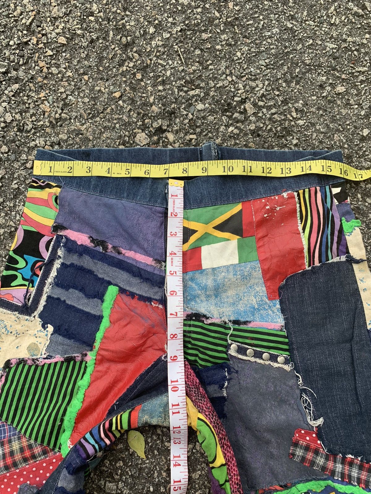 If Six Was Nine × Japanese Brand FLARE PATCHWORK HANDMADE HIPPIES STYLE REWORK INSANE PANTS🌈 Size US 32 / EU 48 - 11 Thumbnail