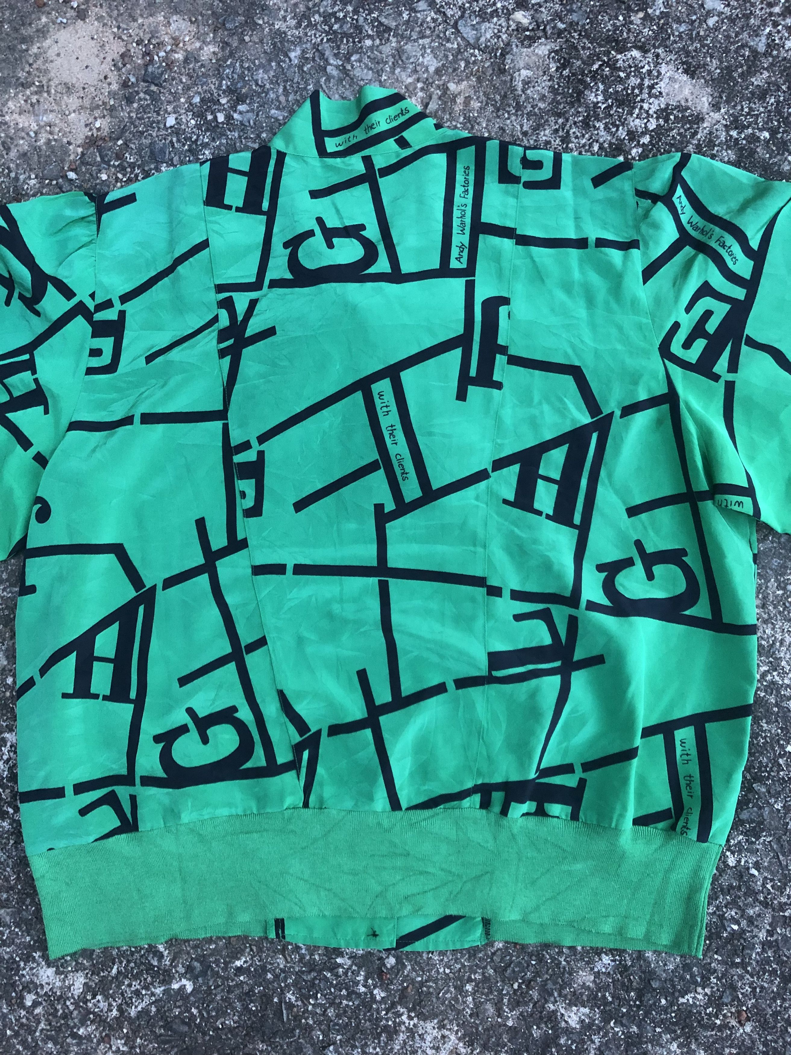 Vintage 🔥Vintage ANDY WARHOL'S FACTORIES Satin Button-down Blouse Size L / US 10 / IT 46 - 6 Thumbnail
