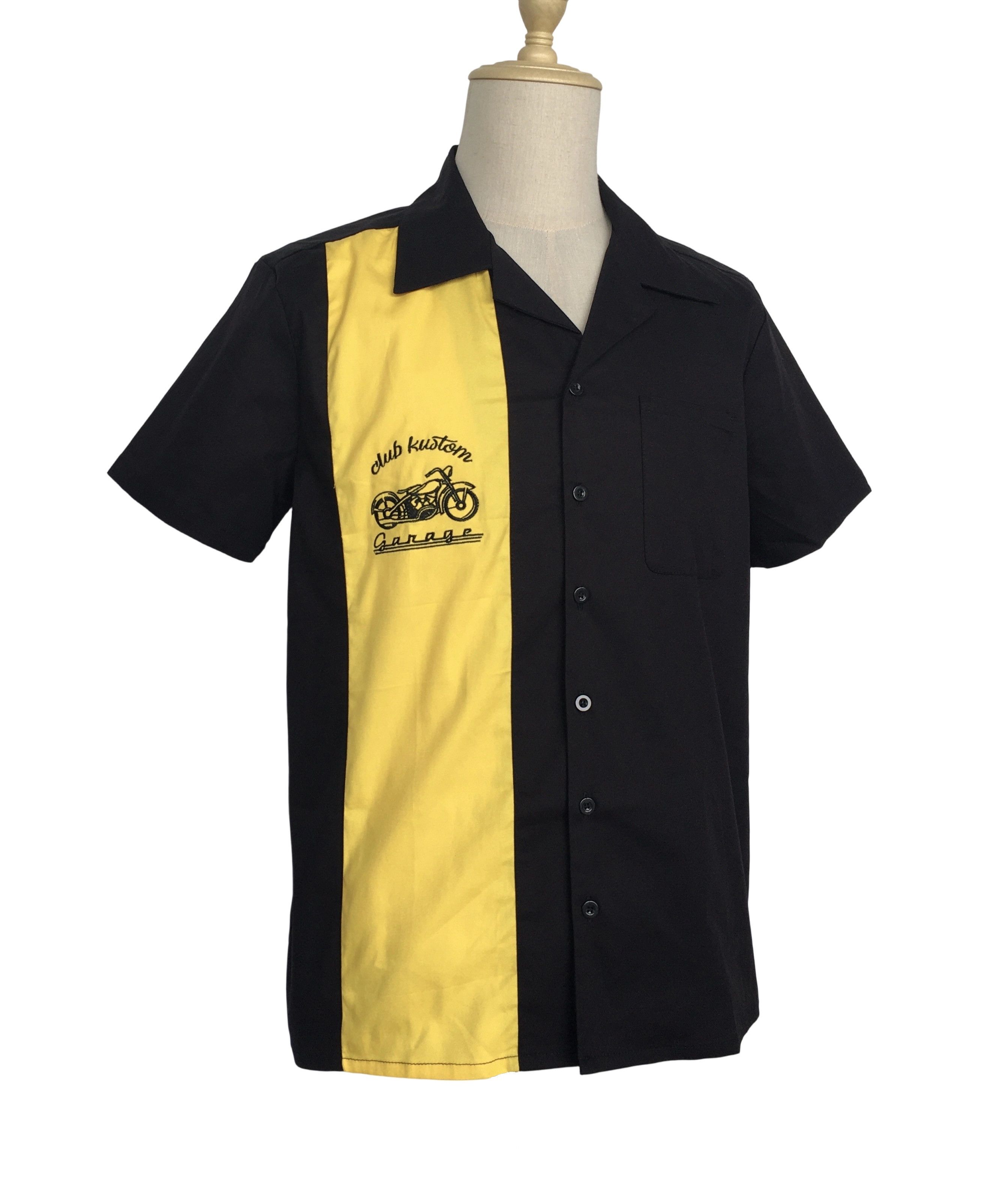 Other Vintage Casual Shirts Short Sleeve Cotton Black+Yellow Size US L / EU 52-54 / 3 - 2 Thumbnail