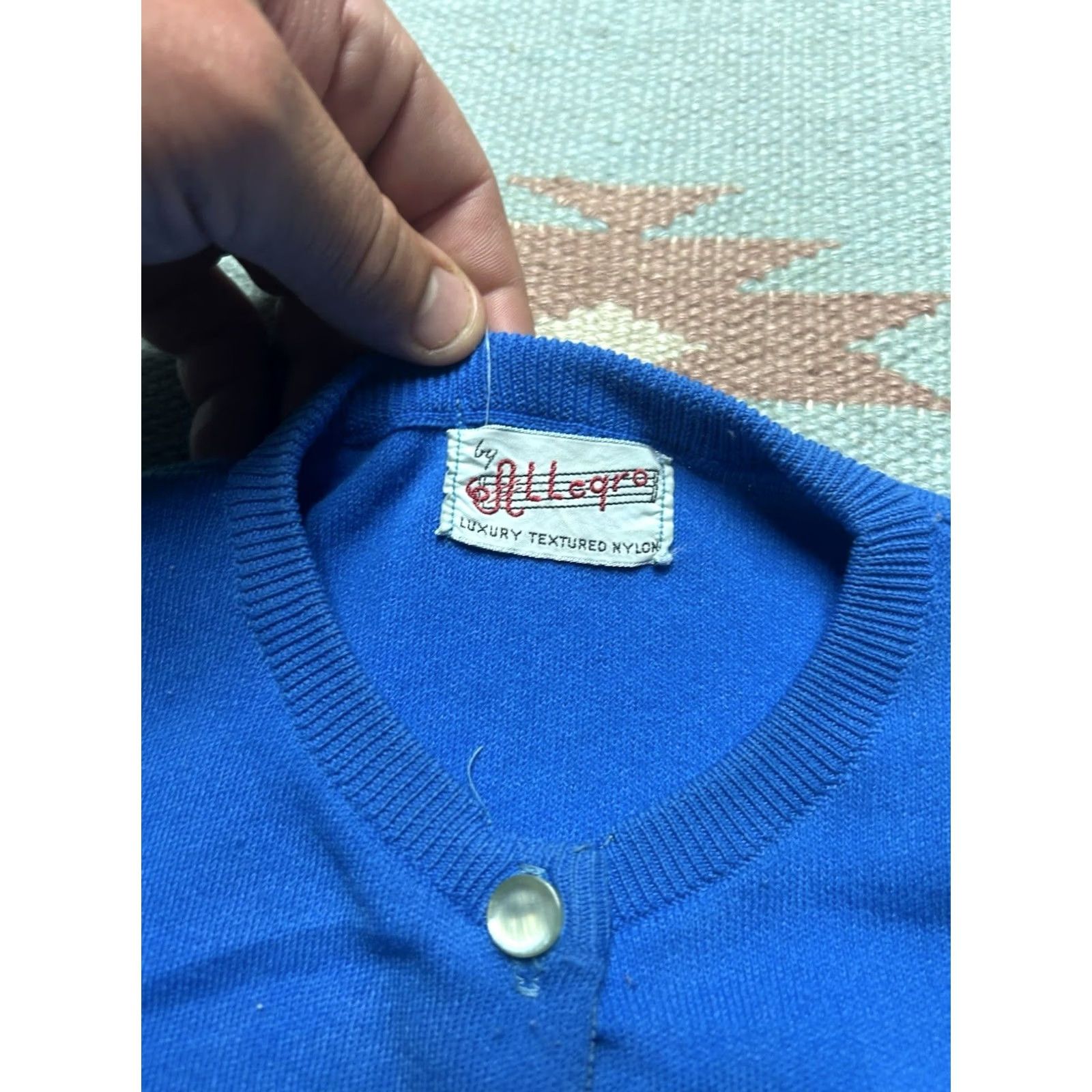 Vintage VINTAGE 1960s blue button front soft banlon nylon cardigan sweater women’s L Size L / US 10 / IT 46 - 3 Thumbnail