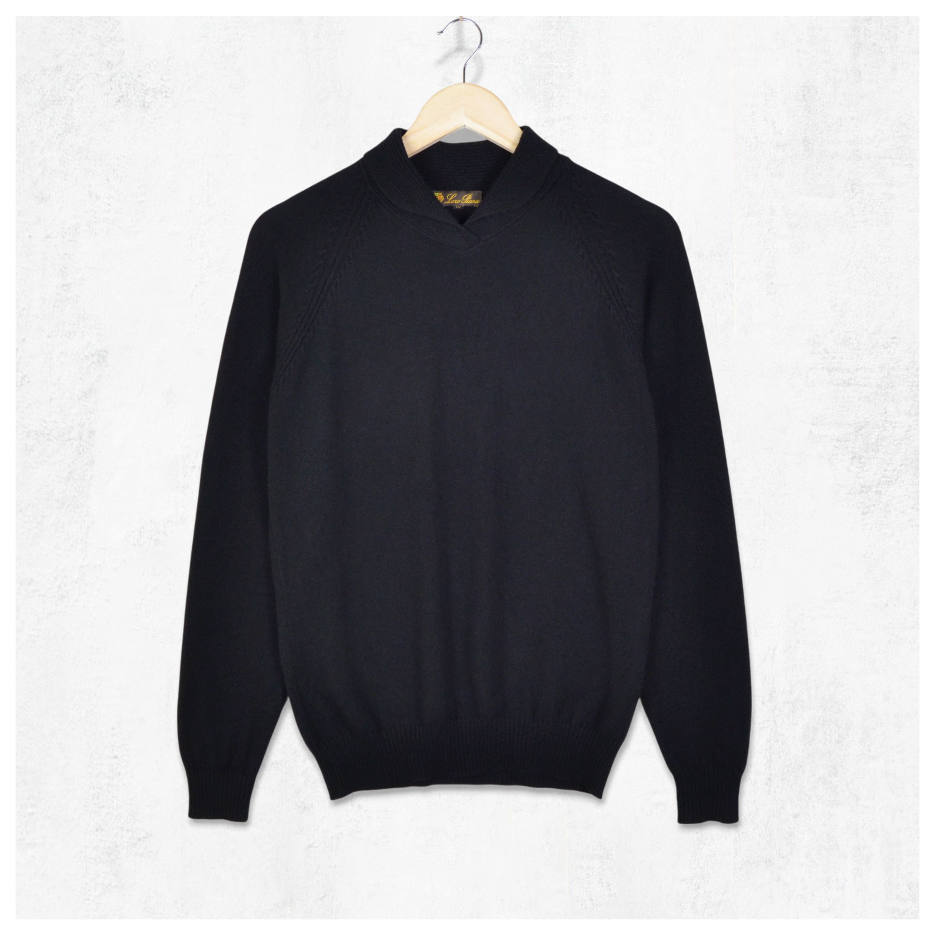 Loro Piana Vintage Loro Piana Black Cashmere Shawl Collar Sweater Size XL / US 12-14 / IT 48-50 - 1 Thumbnail