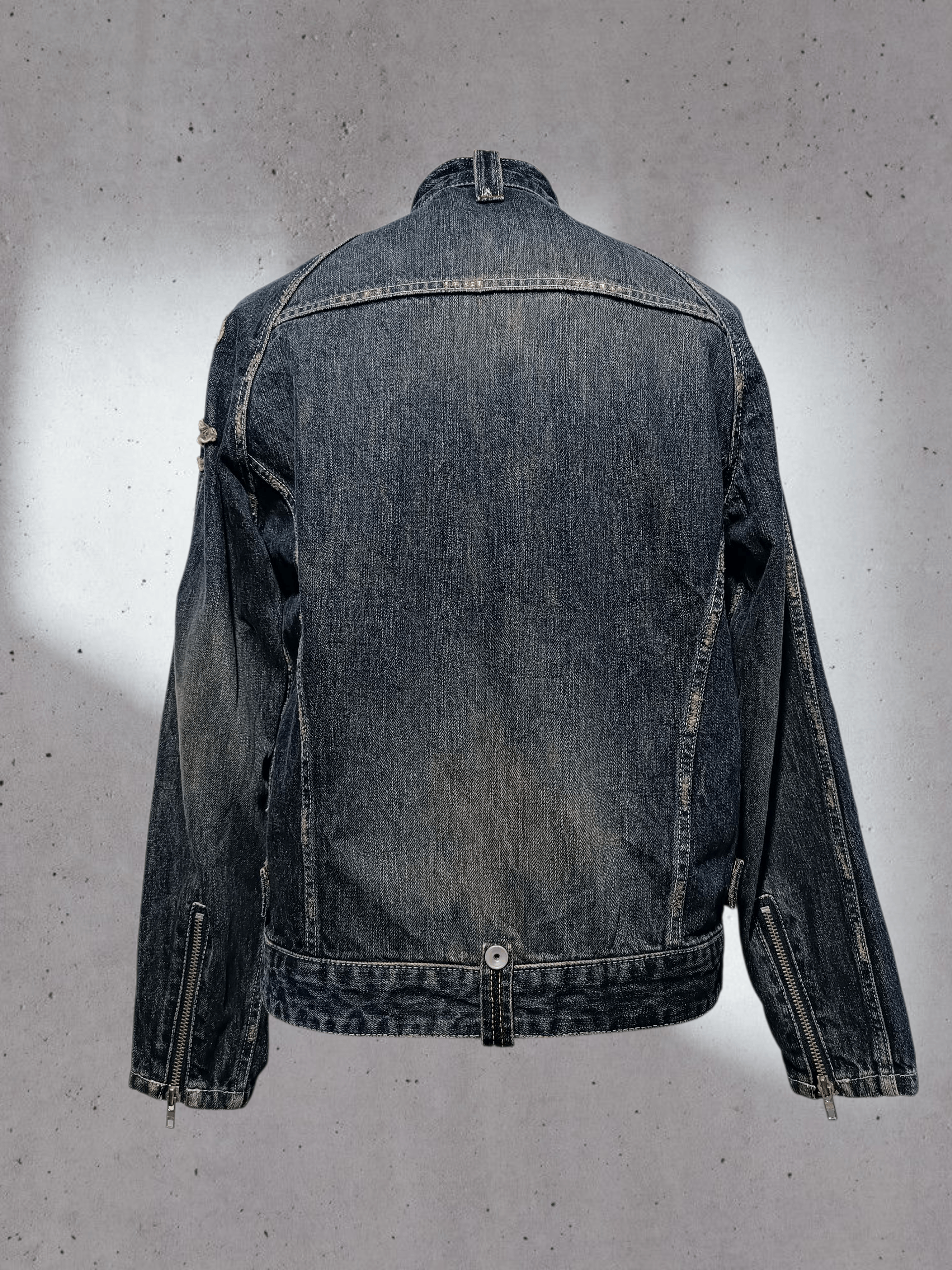 Japanese Brand Vintage Denim Biker Jean Jacket Size US M / EU 48-50 / 2 - 5 Thumbnail
