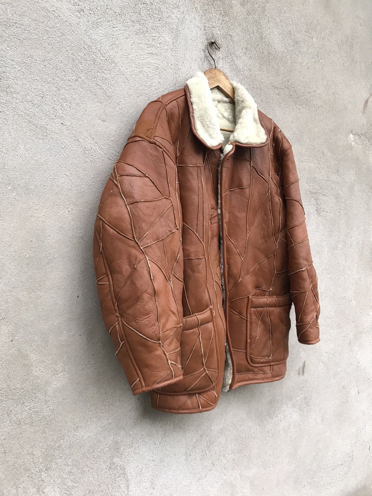 Genuine Leather GENUINE LEATHER FUR SHERPA JACKET Size US L / EU 52-54 / 3 - 3 Thumbnail