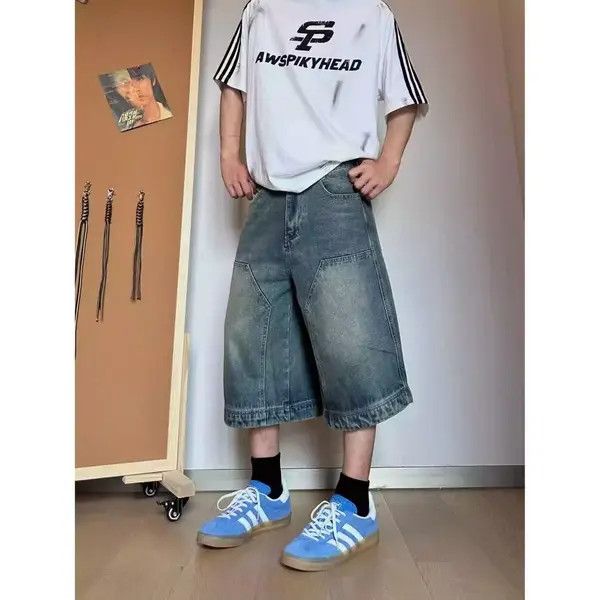 Japanese Brand Misaki x Hiro Blue washed vintage cargo denim shorts y2k Size US 32 / EU 48 - 1 Thumbnail