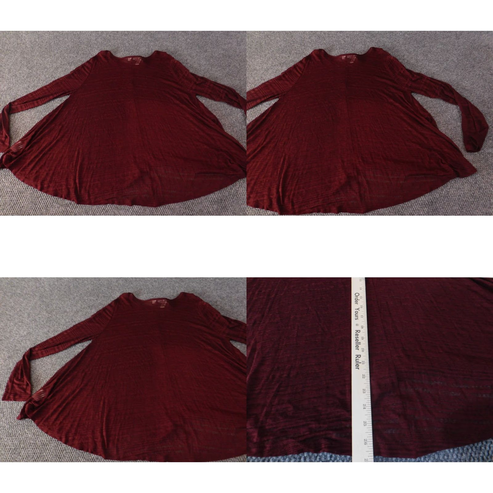Old Navy Old Navy Blouse Shirt Womens XL Red Round Neck Long Sleeve Pullover Sheer Peplum Casual Classic Fit Regular Fashion Size XL / US 12-14 / IT 48-50 - 8 Thumbnail