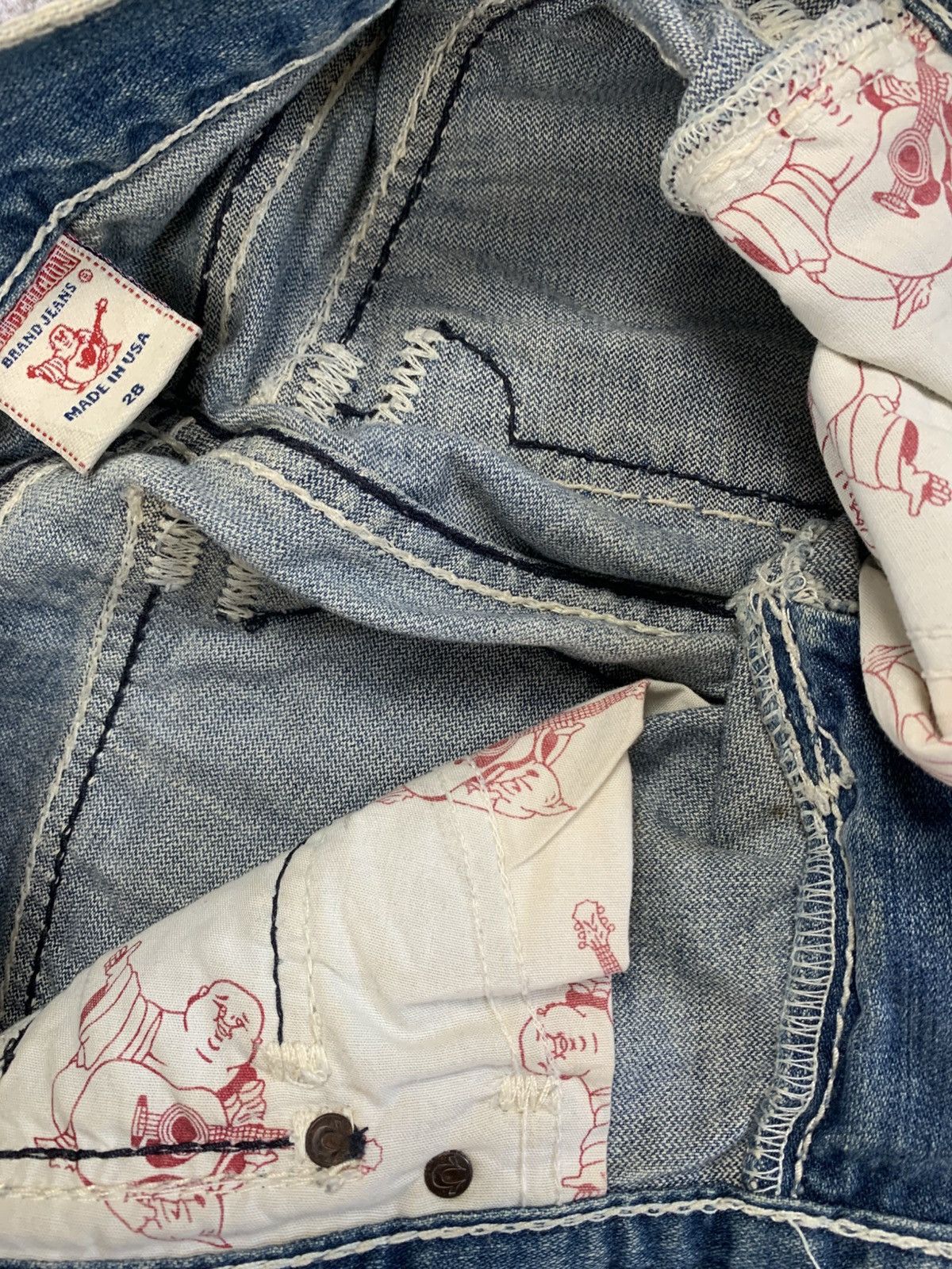 Tornado Mart Vtg true religion y2k flare washed jeans Size US 28 / EU 44 - 10 Thumbnail