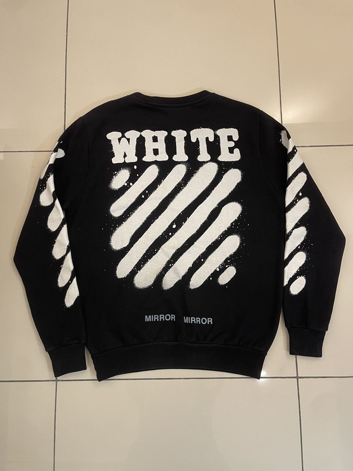 Off-White Off White Diagonal Spray Crewneck Size US S / EU 44-46 / 1 - 1 Thumbnail