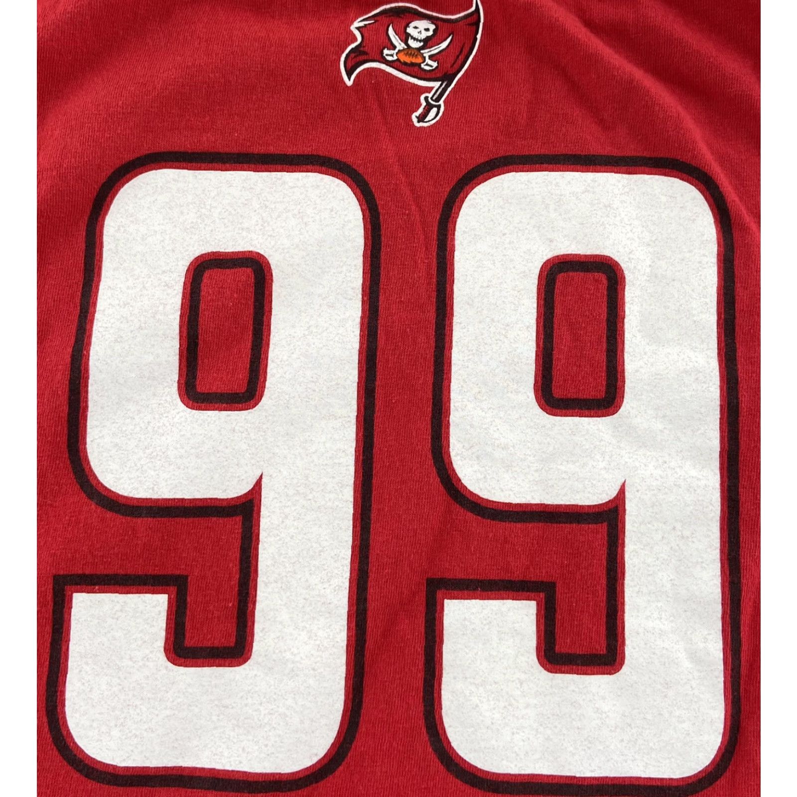 NFL VINTAGE Y2K NFL Tampa Bay Buccaneers Warren Sapp #99 Graphic Tee Adult 2XL Red Mens Size US XXL / EU 58 / 5 - 4 Thumbnail