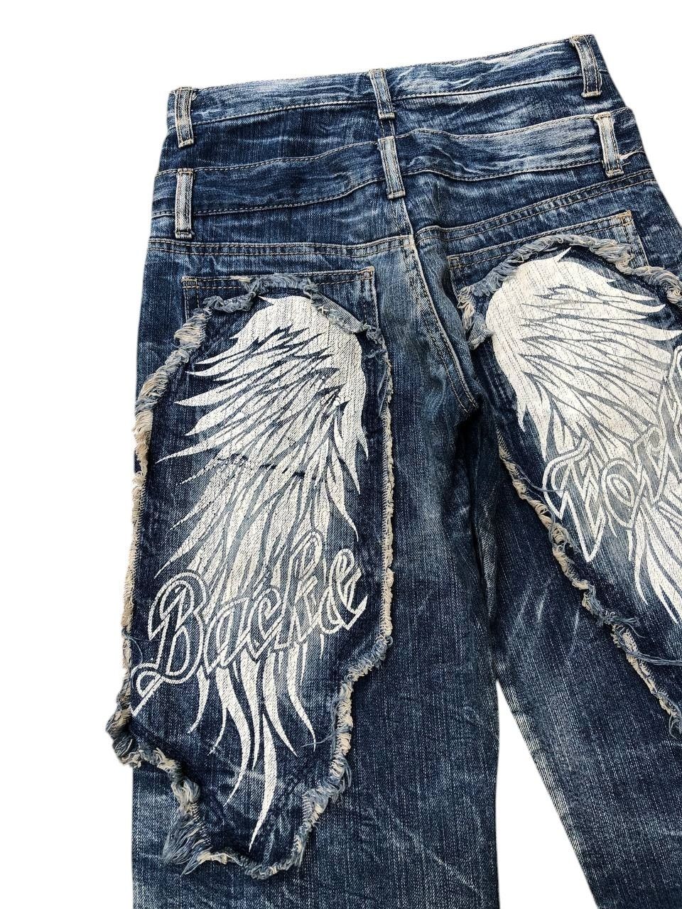 Japanese Brand Y2k Back&Forth Double Waist Wing Short Jeans Size US 28 / EU 44 - 5 Thumbnail